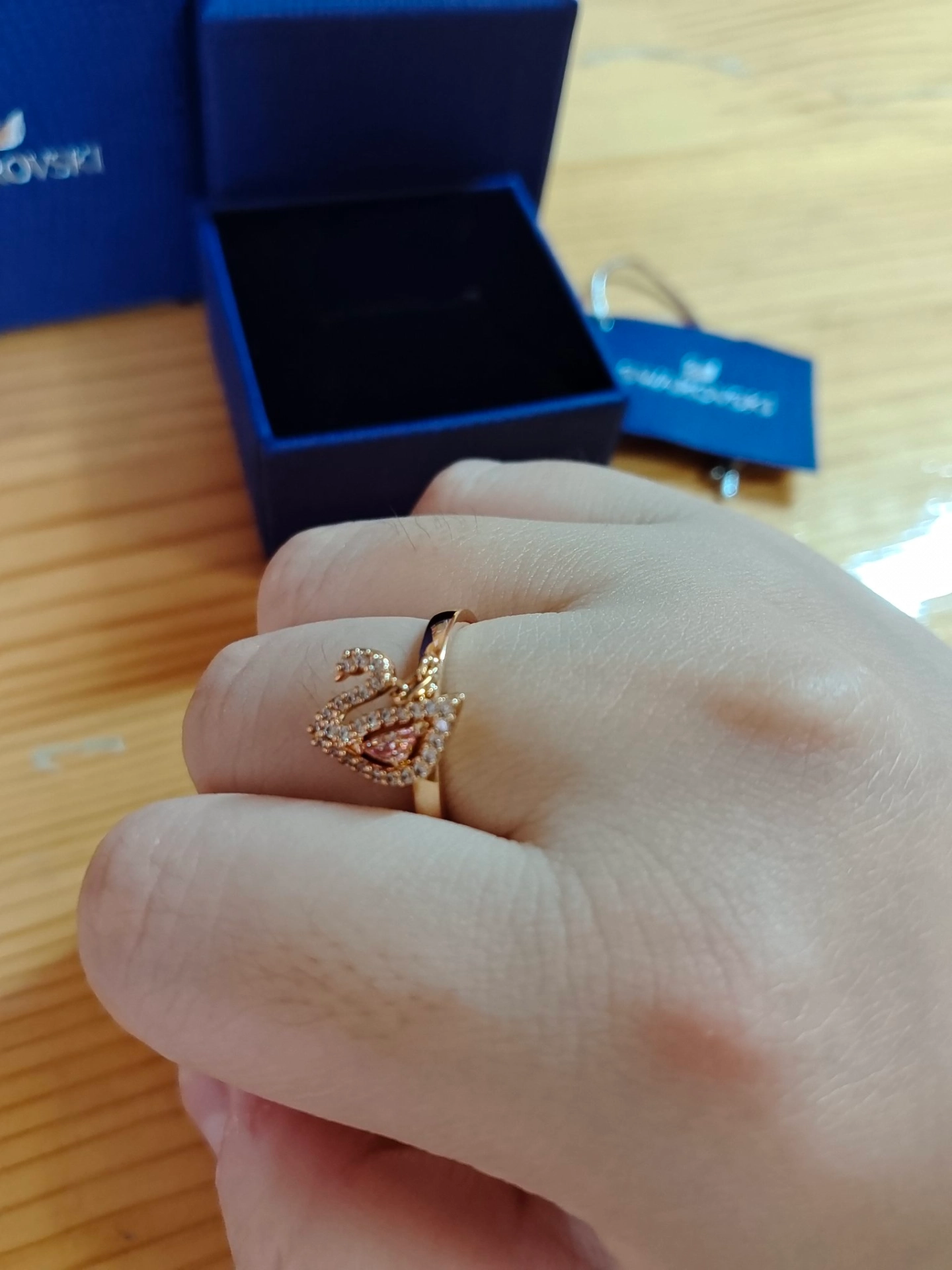 custom review-Swarovski Кольца из искусственного хрусталя Женские с покрытием из розового золота