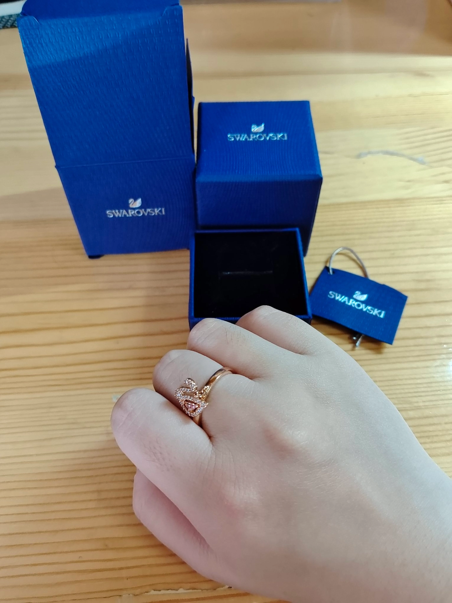 custom review-Swarovski Кольца из искусственного хрусталя Женские с покрытием из розового золота