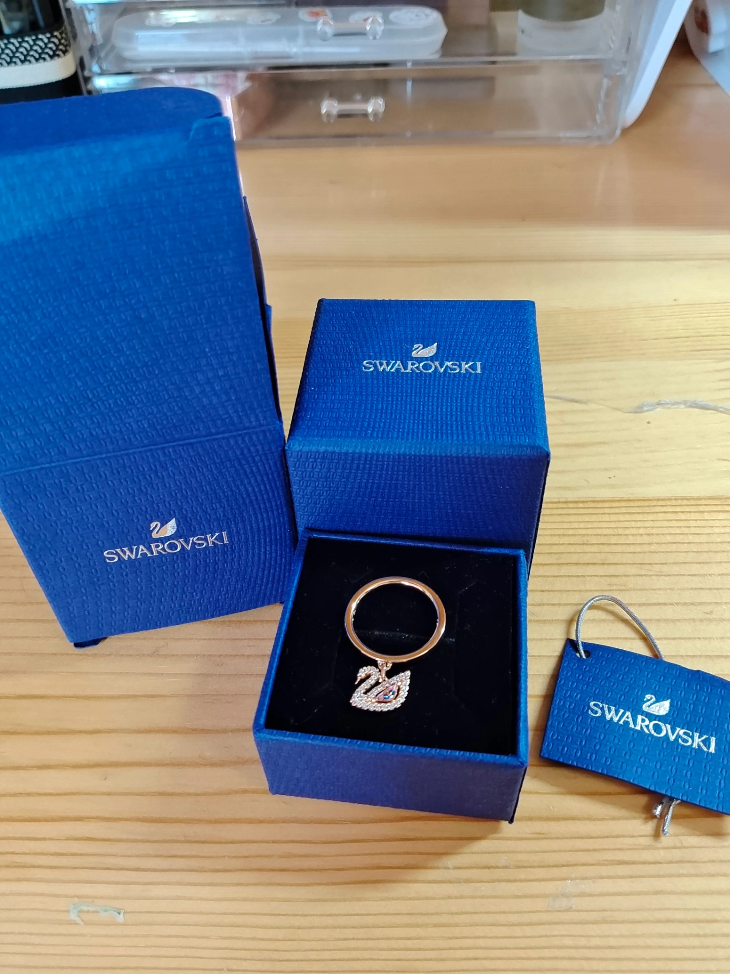 custom review-Swarovski Кольца из искусственного хрусталя Женские с покрытием из розового золота