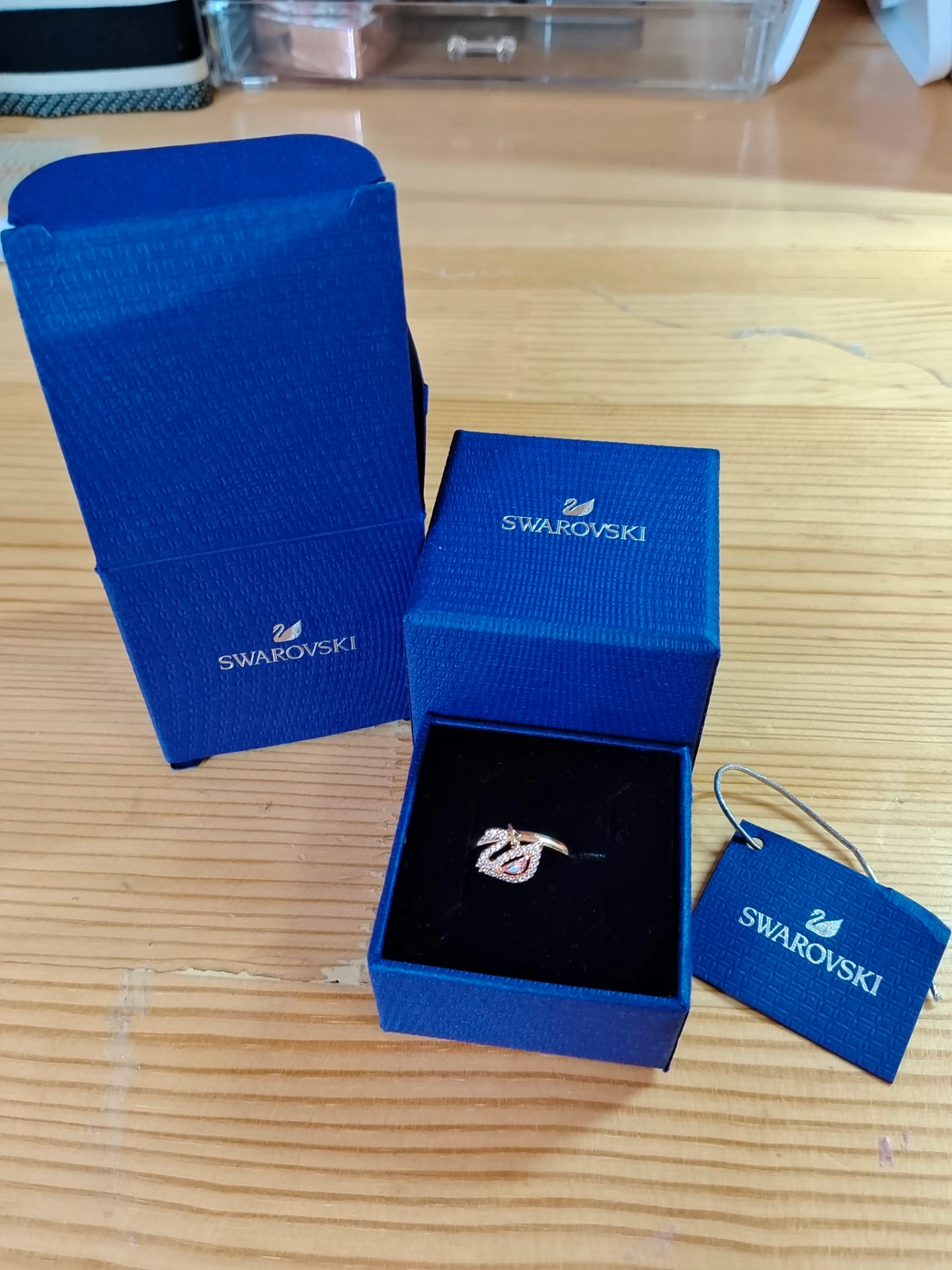 custom review-Swarovski Кольца из искусственного хрусталя Женские с покрытием из розового золота