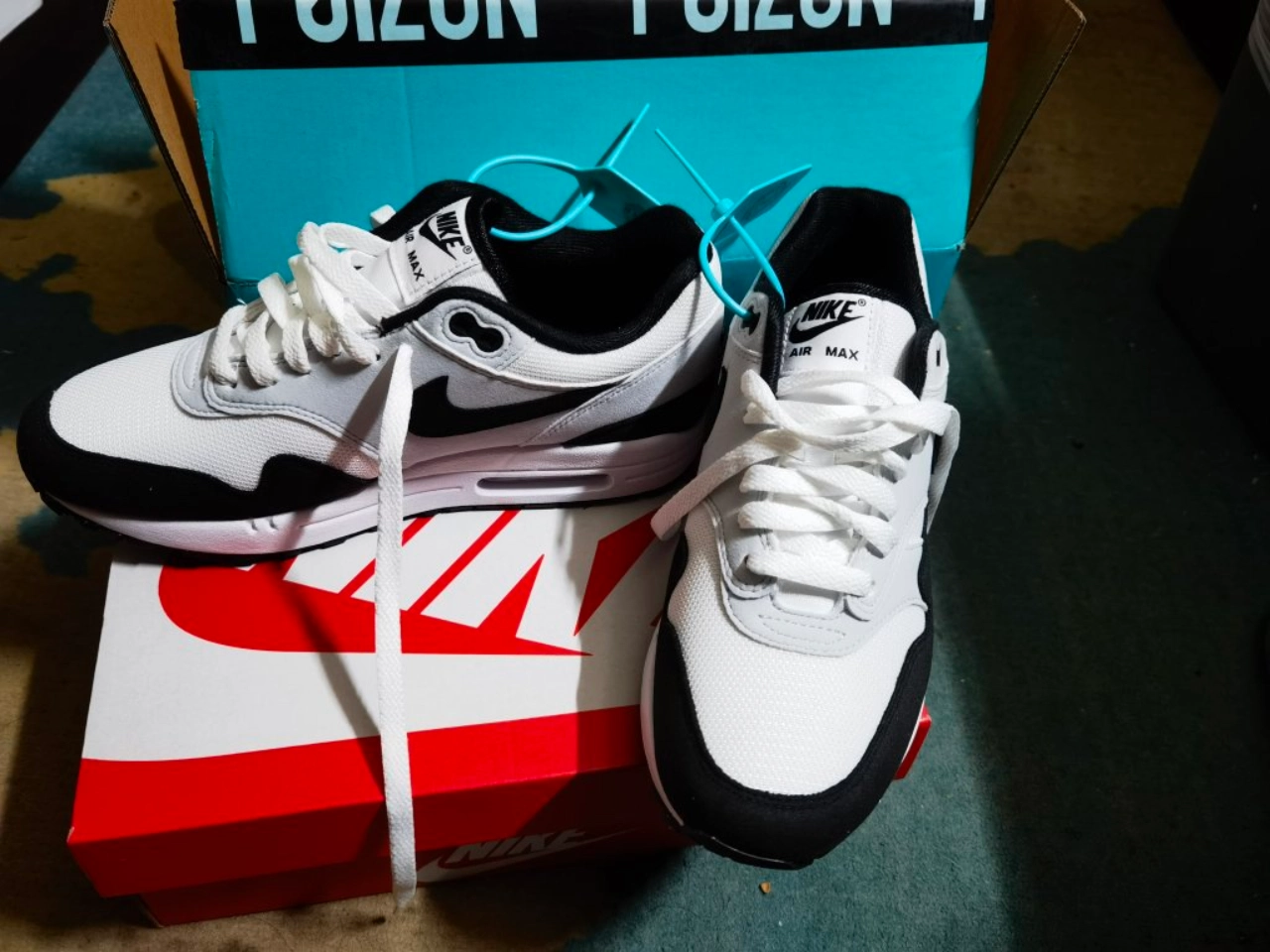 custom review-Nike Air Max 1 Low Топ Casual Мужской Белый Серый Черный