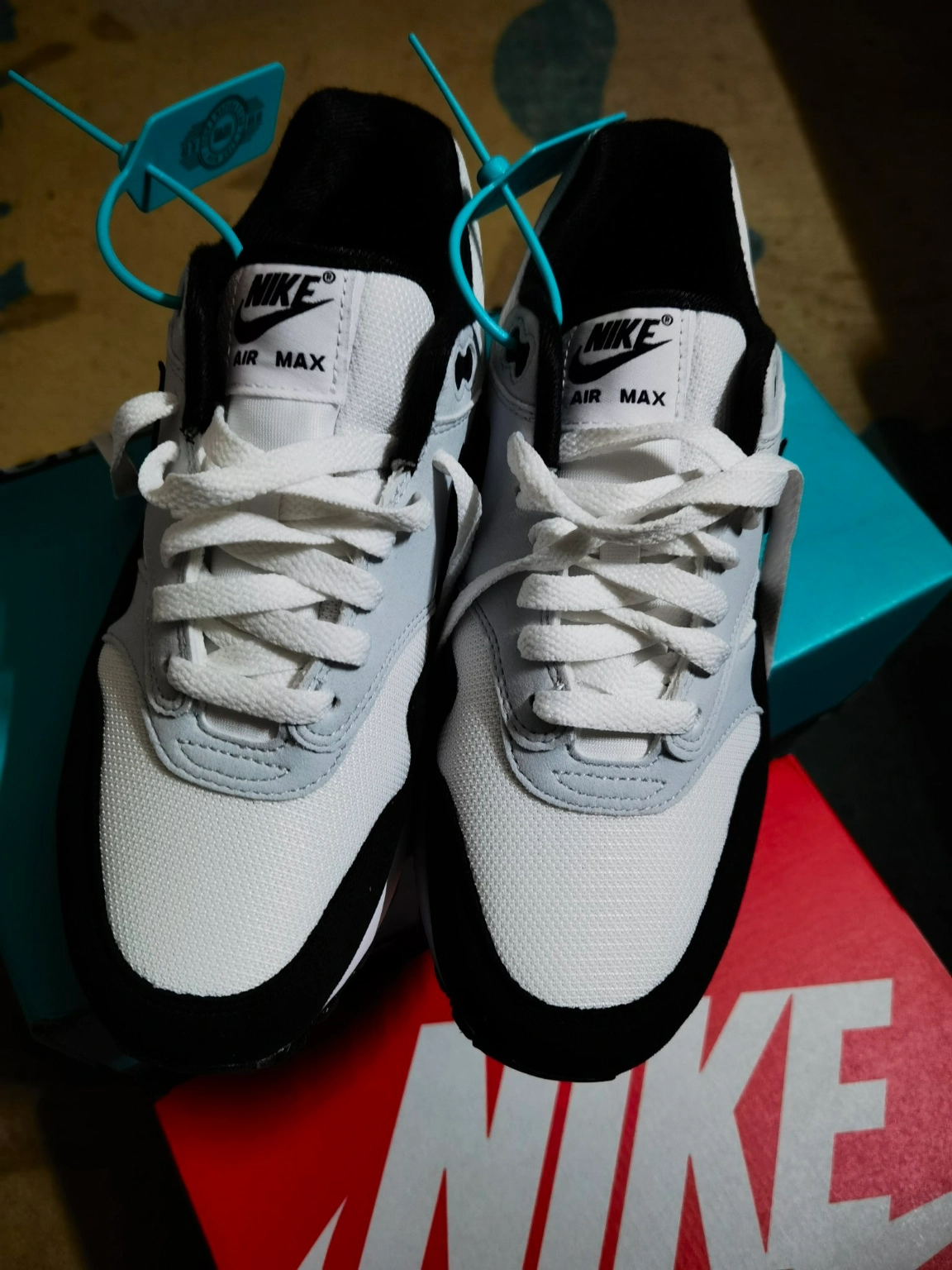 custom review-Nike Air Max 1 Low Топ Casual Мужской Белый Серый Черный