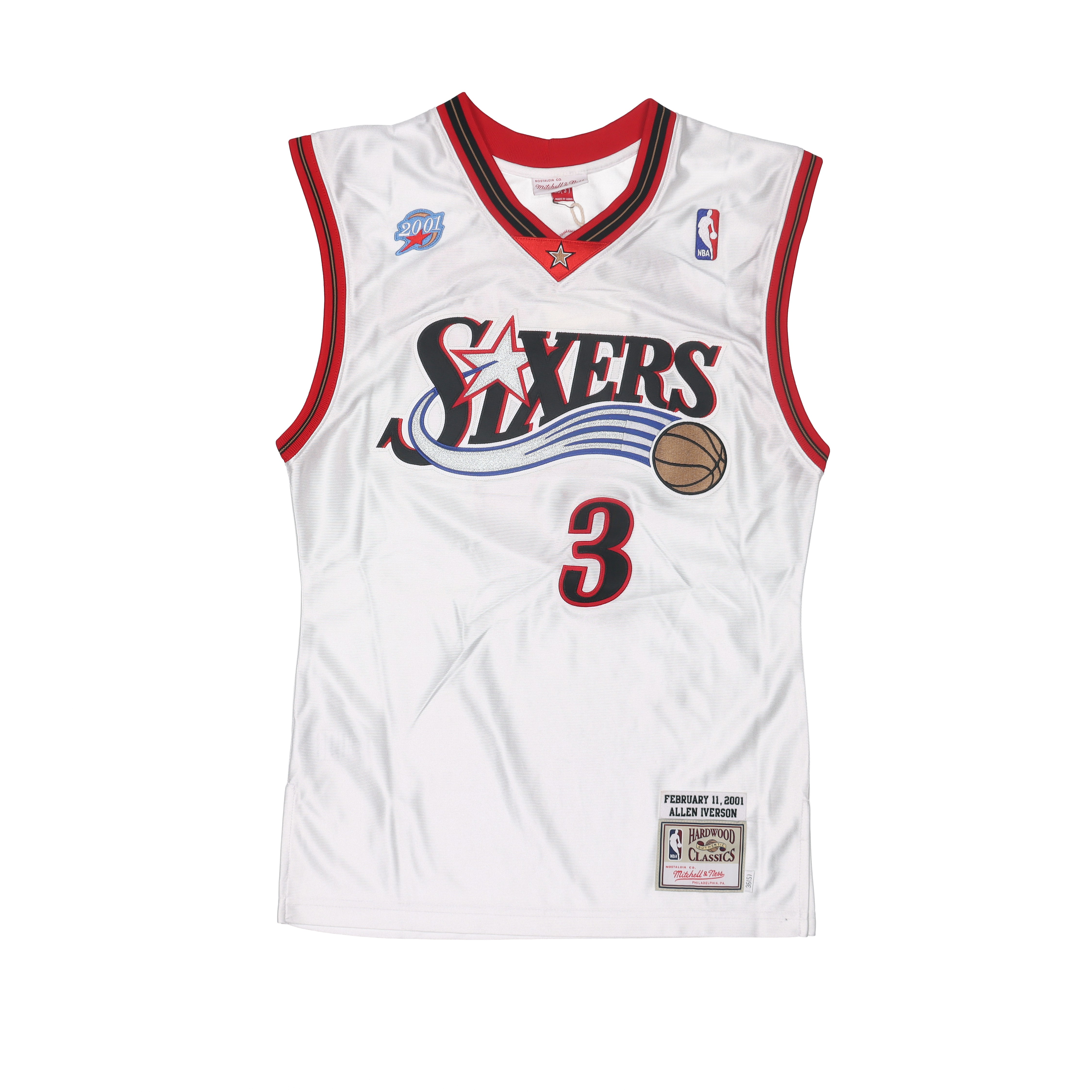 mitchell & ness nba au球员版美式复古费城76人队艾弗森3号篮球背心