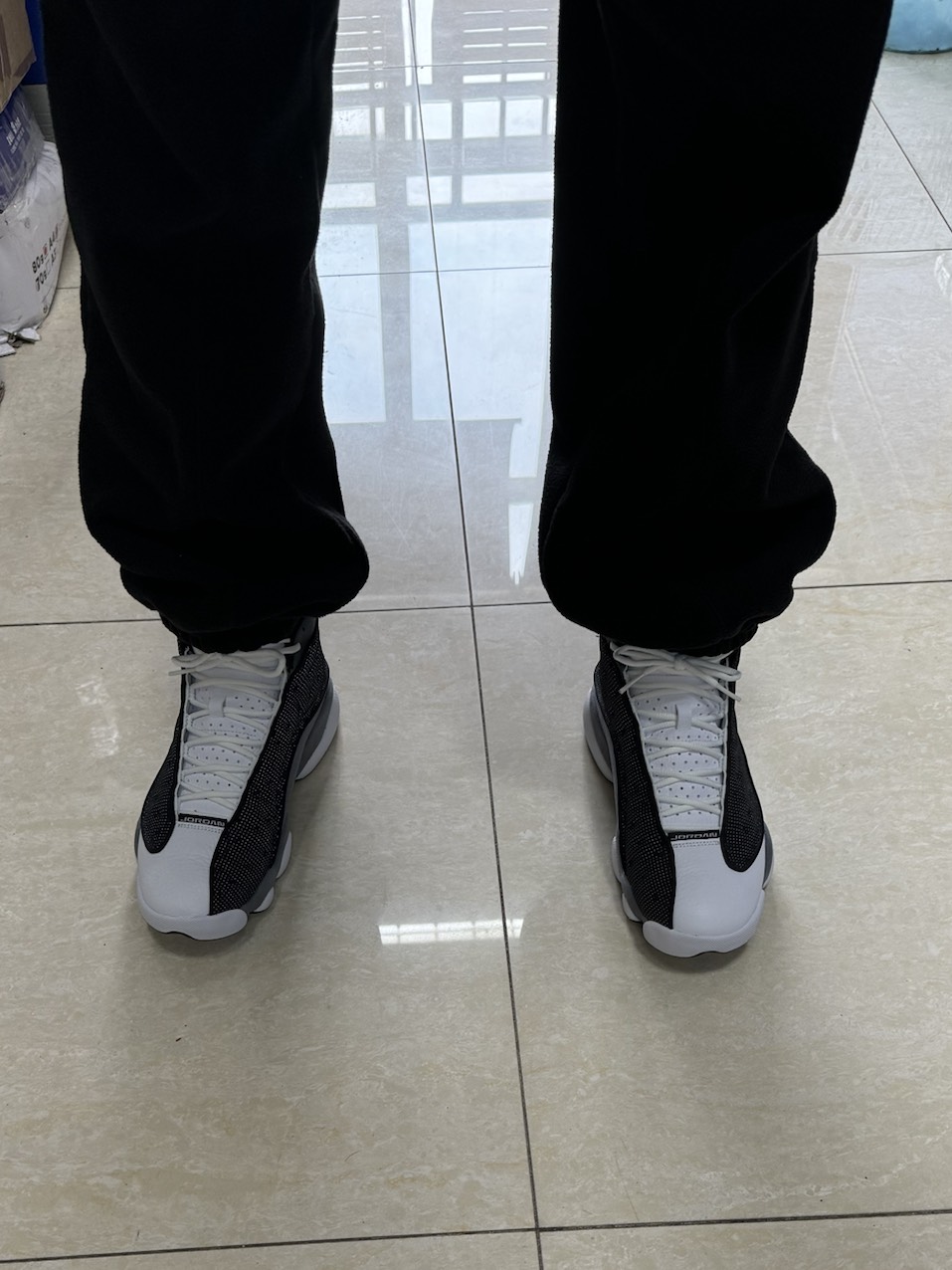 custom review-Jordan Air Jordan 13 Retro 'Черный Кремний' Черный Кремний MID Топ Винтажные баскетбольные кроссовки Мужской Черный Белый Серый