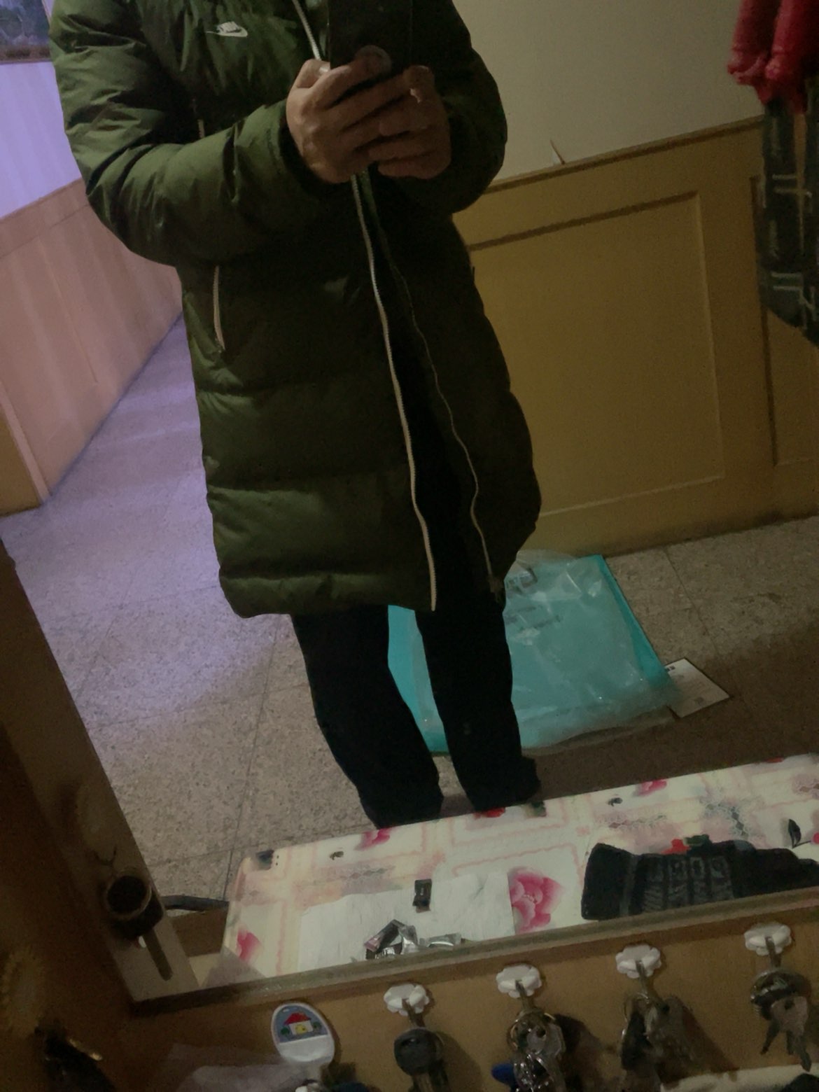 custom review-Nike Армейский зеленый Мужской Пуховик