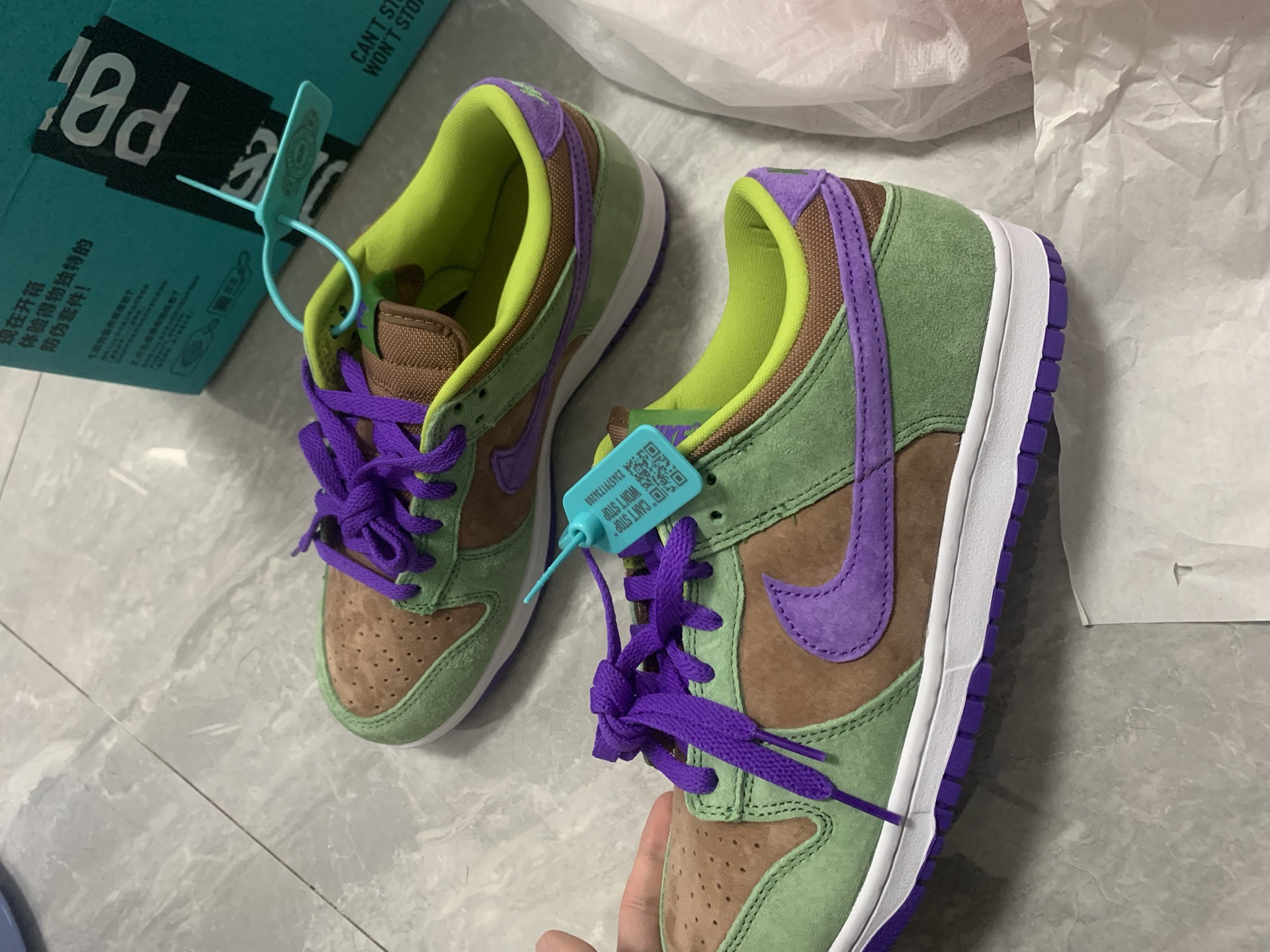 custom review-Nike Dunk SP 'Veneer' Low Топ Скейтборд Кроссовки Унисекс Коричнево-зеленый
