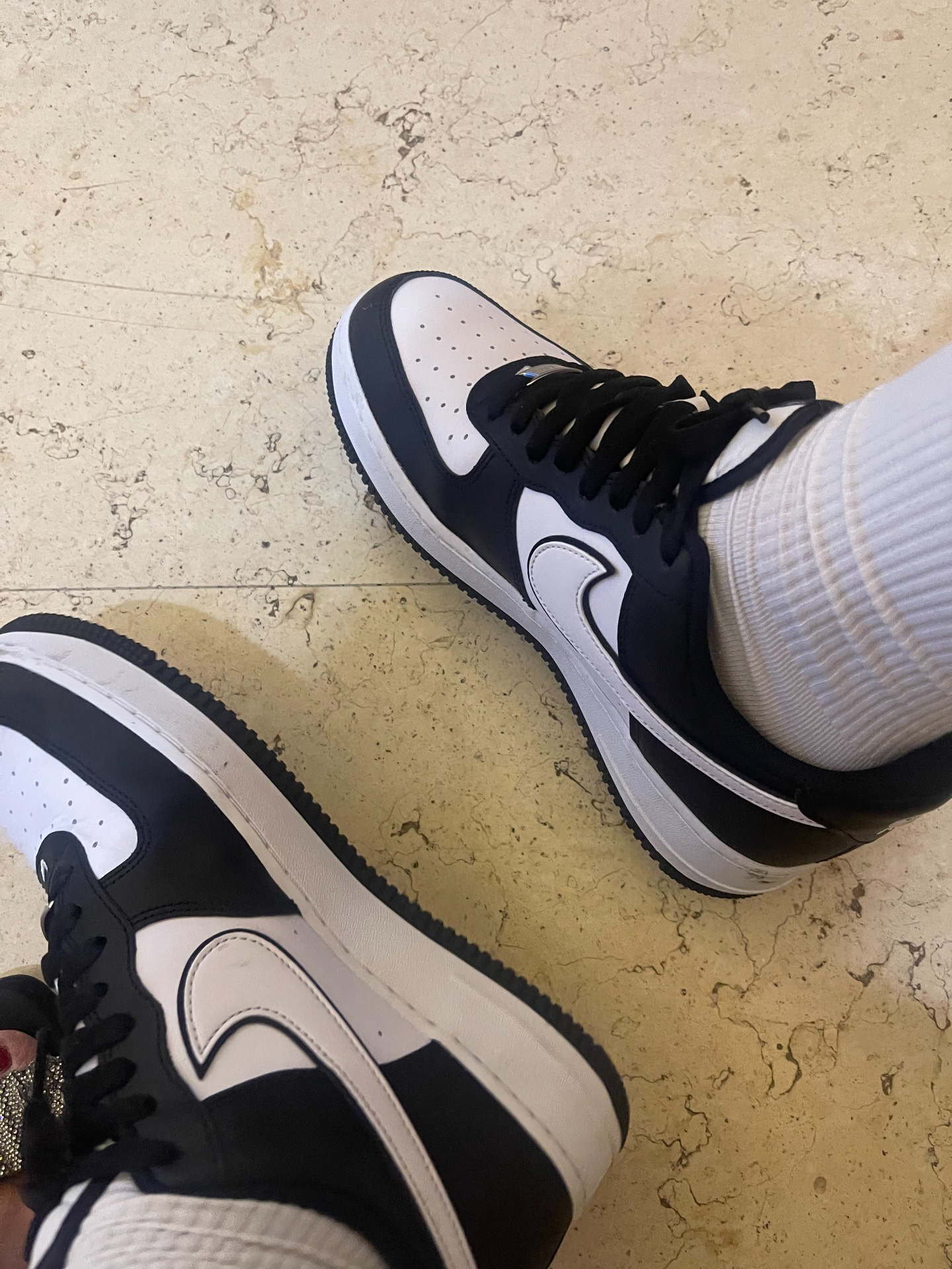 custom review-Nike Air Force 1 Low '07 White Swoosh Panda