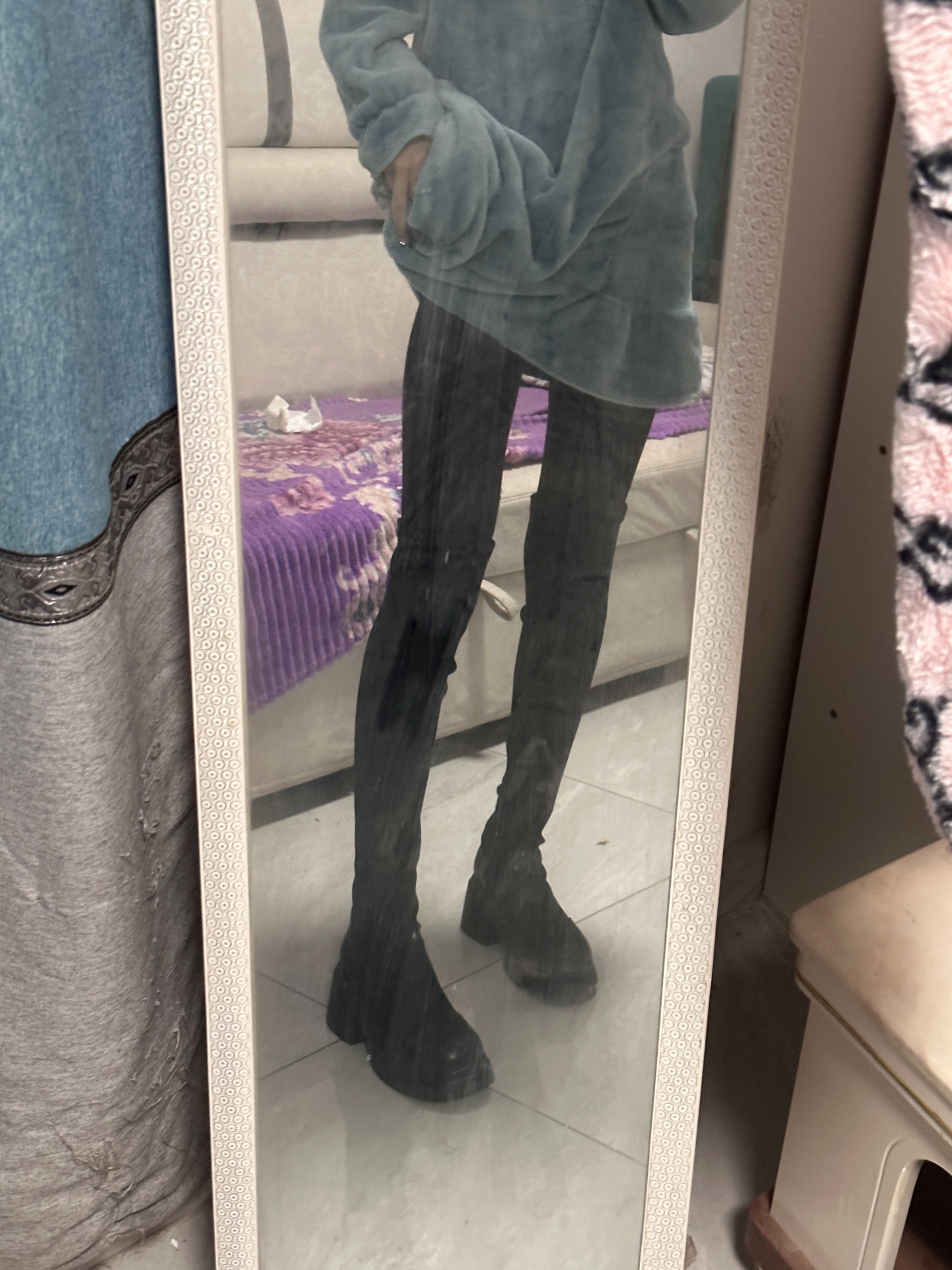 custom review-AGSDON Ботинки выше колена 7 см женские