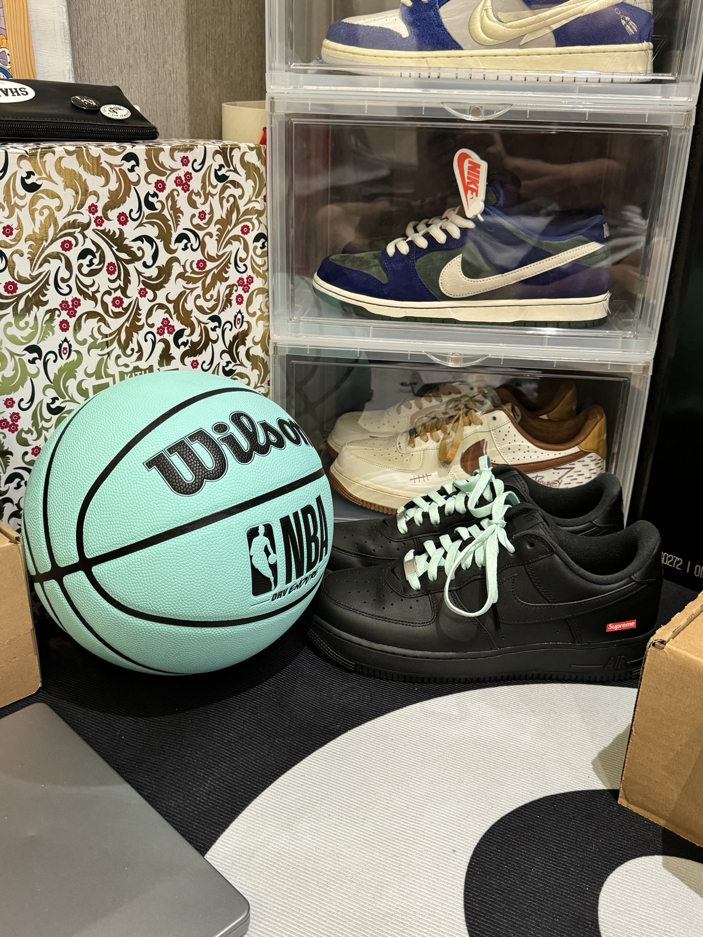 custom review-Supreme x Nike Air Force 1 BOX LOGO Low Скейтборд Кроссовки Унисекс Черный