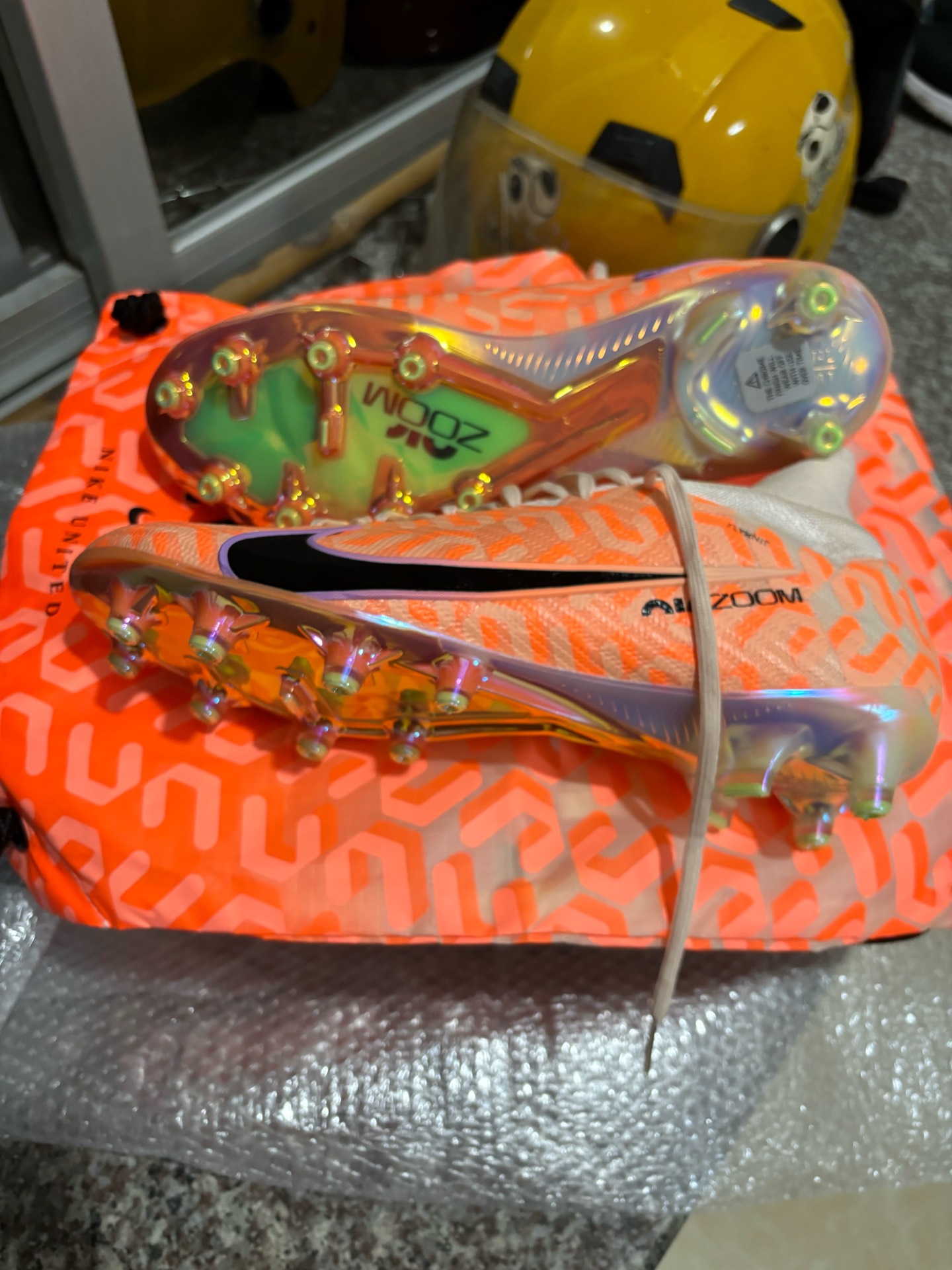 custom review-Nike Mercurial Superfly 9 AG Искусственная трава Искусственный шипы Футбольные бутсы Мужской Апельсин