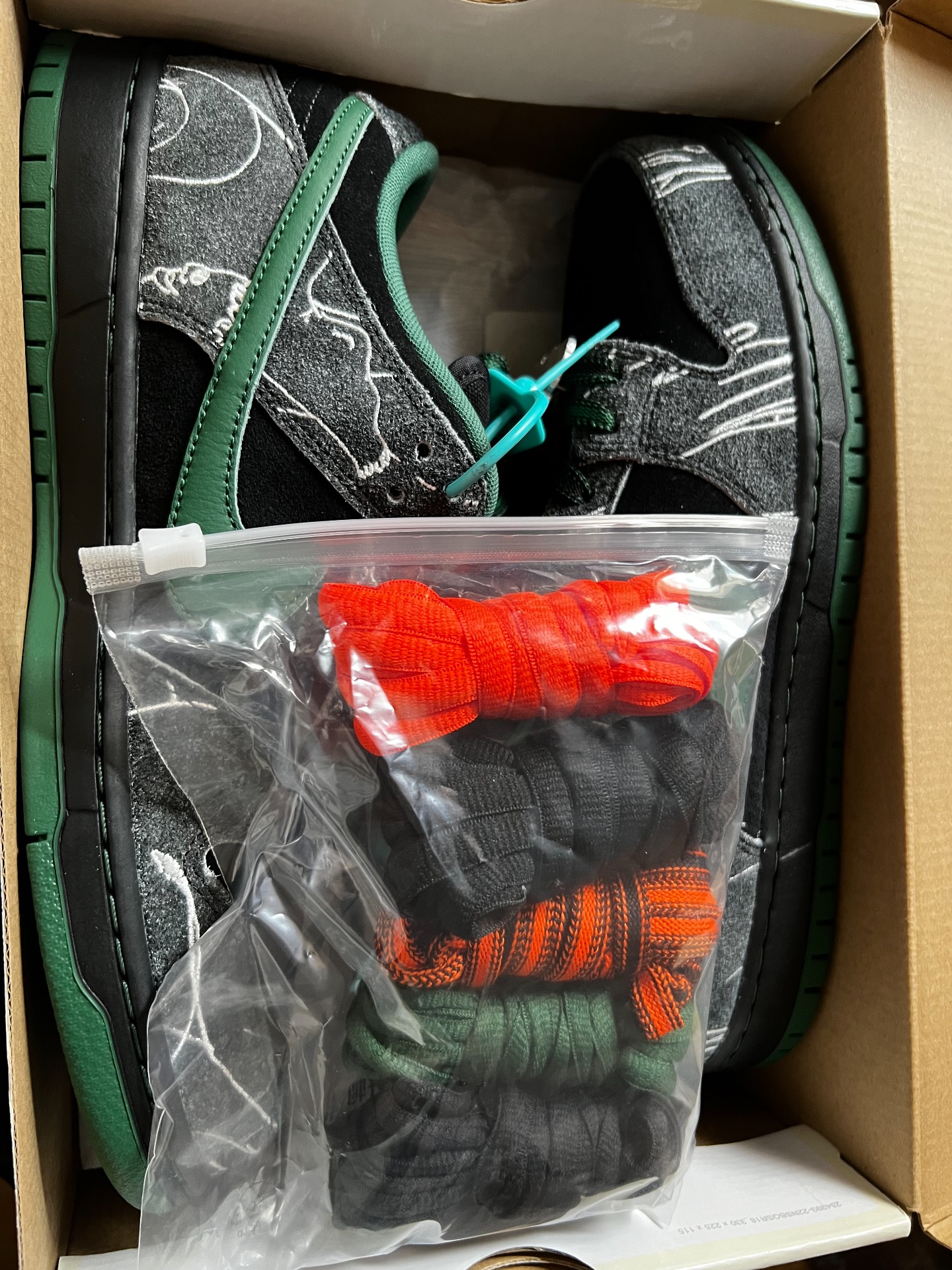 custom review-There Skateboards x Nike Dunk SB Low Топ Кроссовки для скейтбординга Унисекс Черный Зеленый