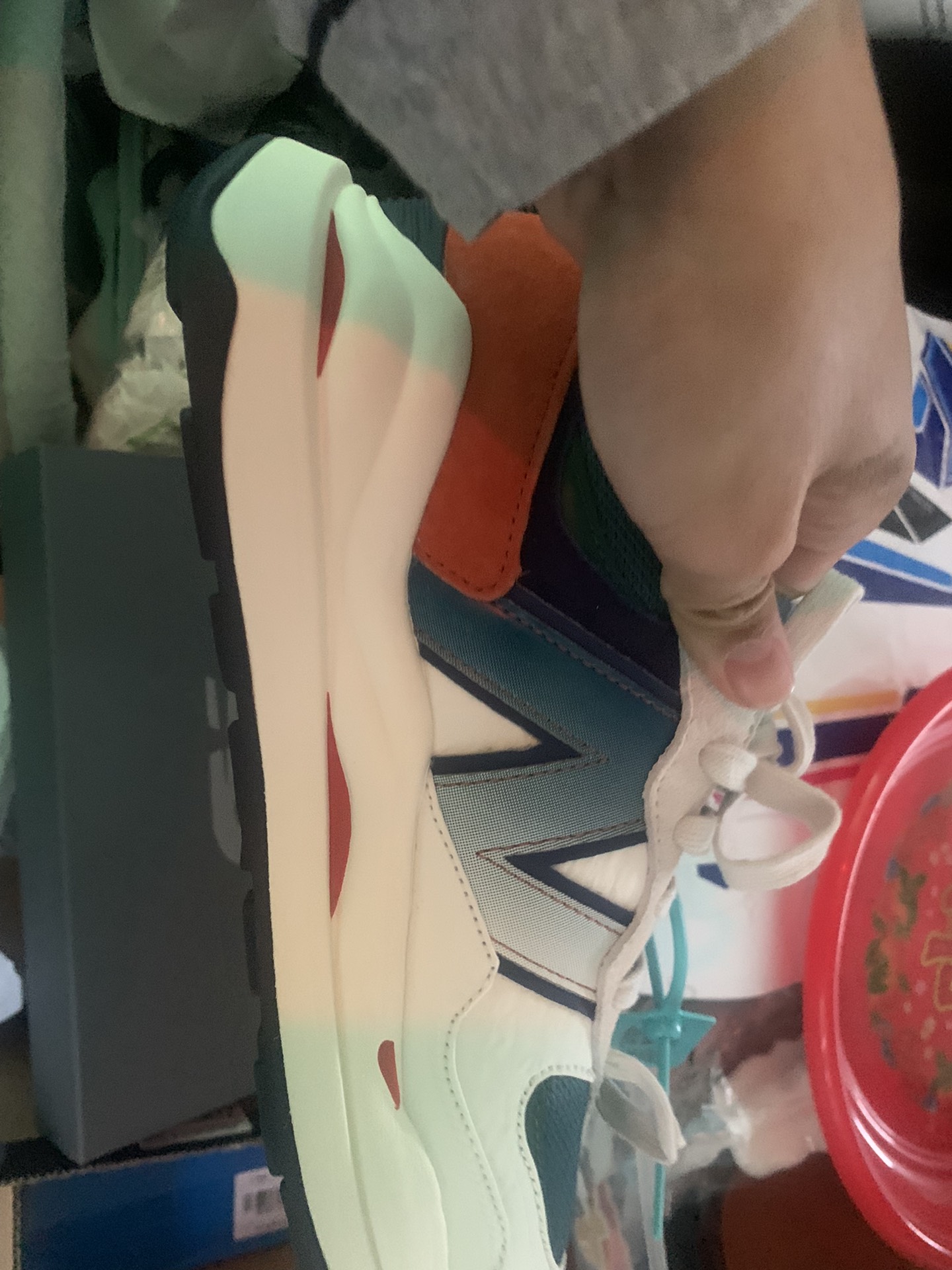 custom review-New Balance NB 5740 Low Топ Casual Унисекс Белый Зеленый Оранжевый