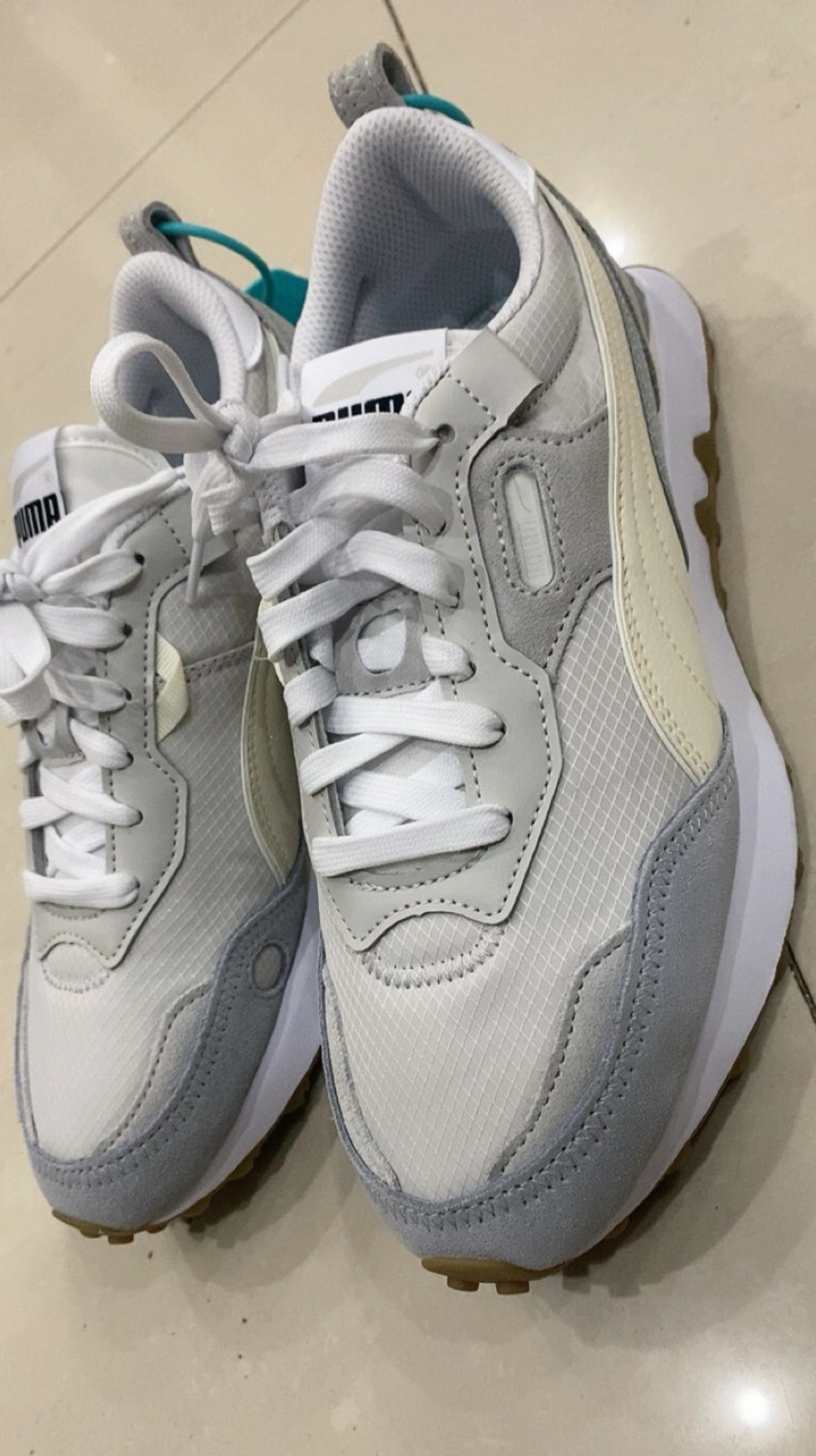 custom review-PUMA Rider Future Винтаж Устойчивый к истиранию Низкий Топ Casual Унисекс Белый Серый