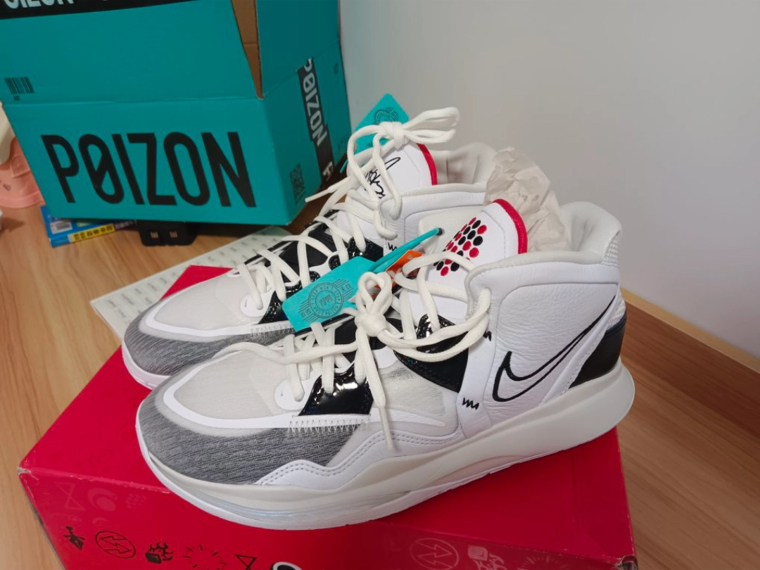 custom review-Nike Kyrie Infinity 'Man Machine' Kyrie 8 Белый цемент MID Топ Баскетбольные кроссовки Унисекс Белый черный Азиатская версия