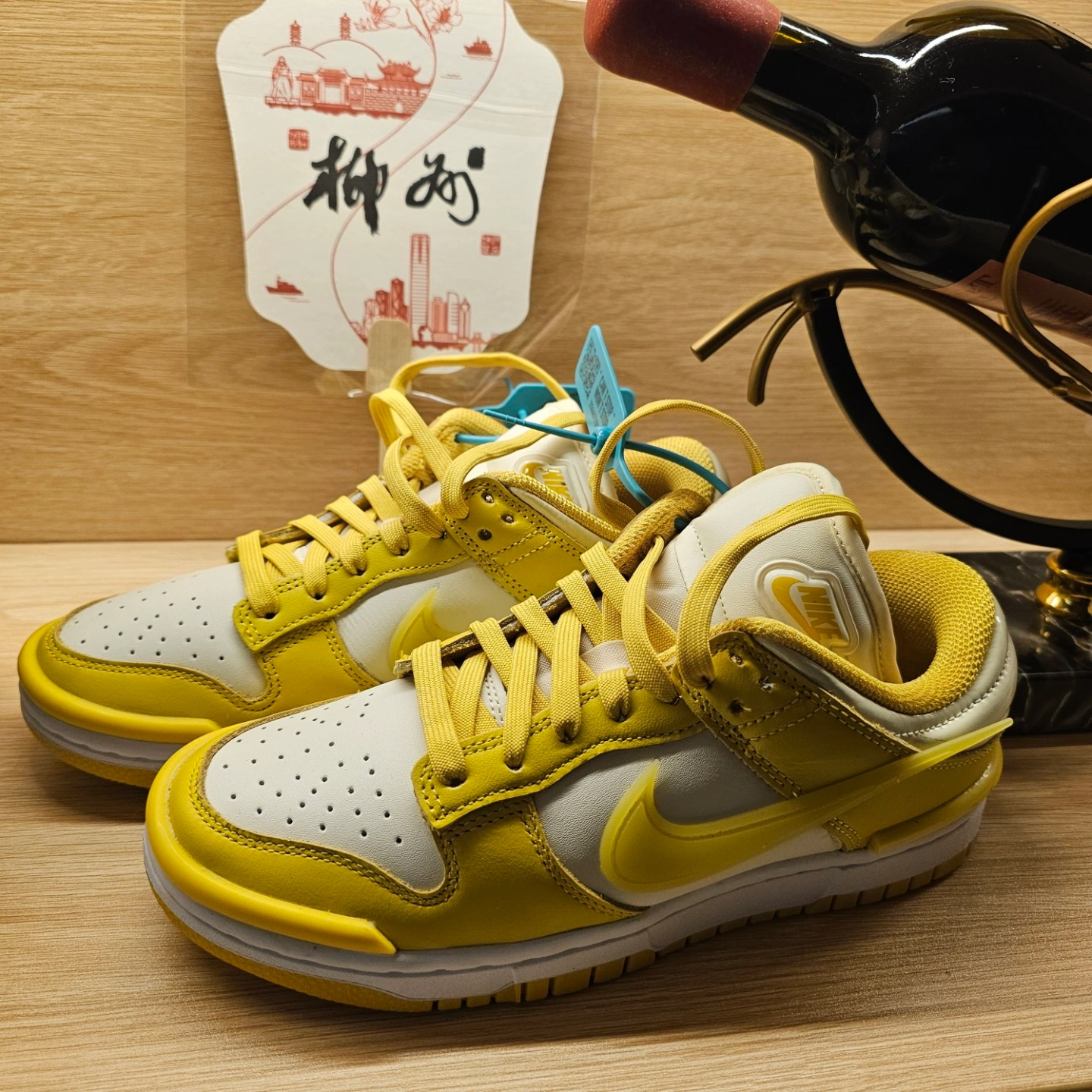 custom review-Nike Dunk Twist 'Vivid Сера' Низкие Кроссовки для скейтбординга Женские Белые Желтые