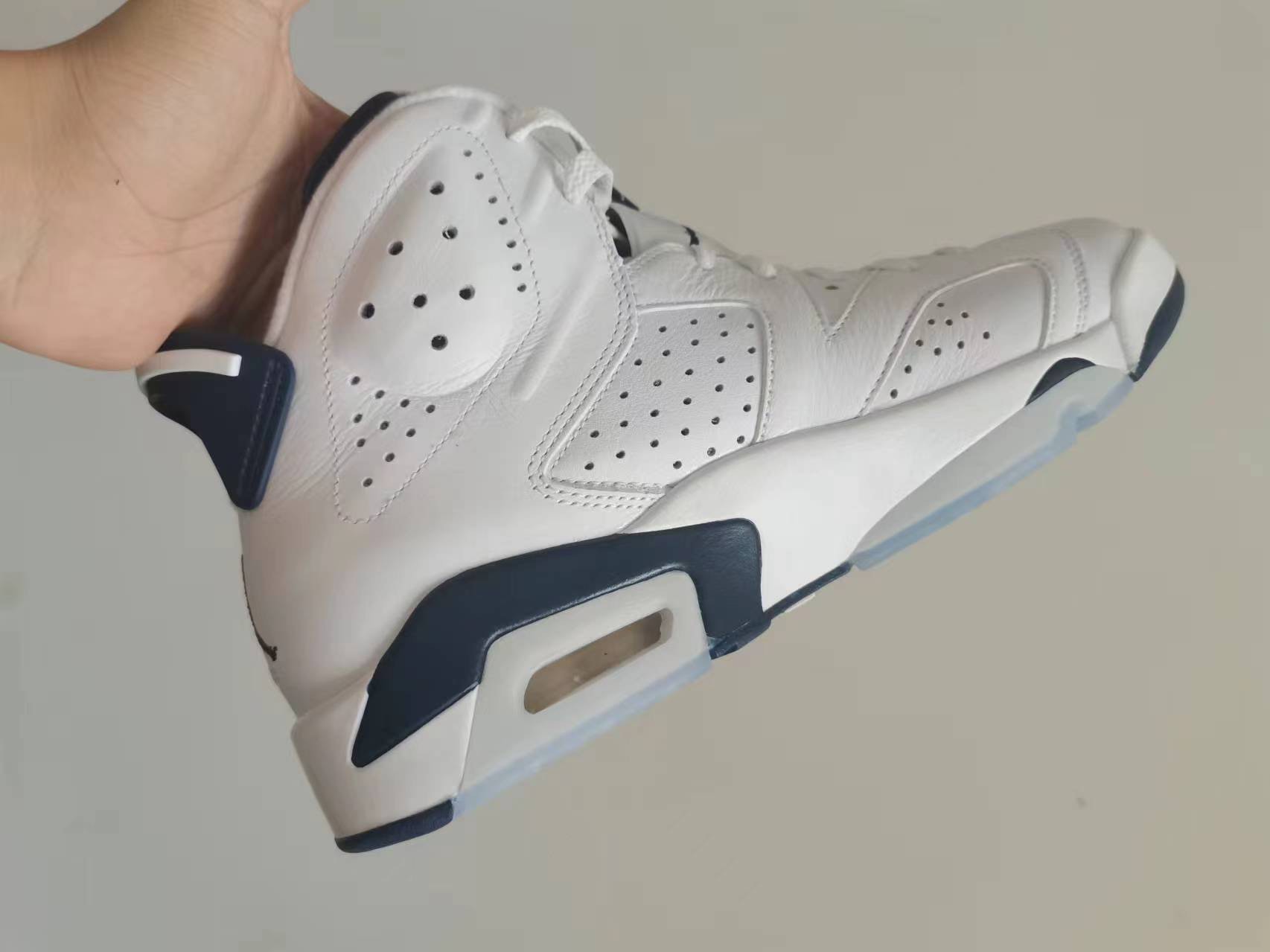 custom review-Jordan Air Jordan 6 Retro 'Midnight Blue' High Top Винтажные баскетбольные кроссовки Унисекс Белый Синий Midnight Blue