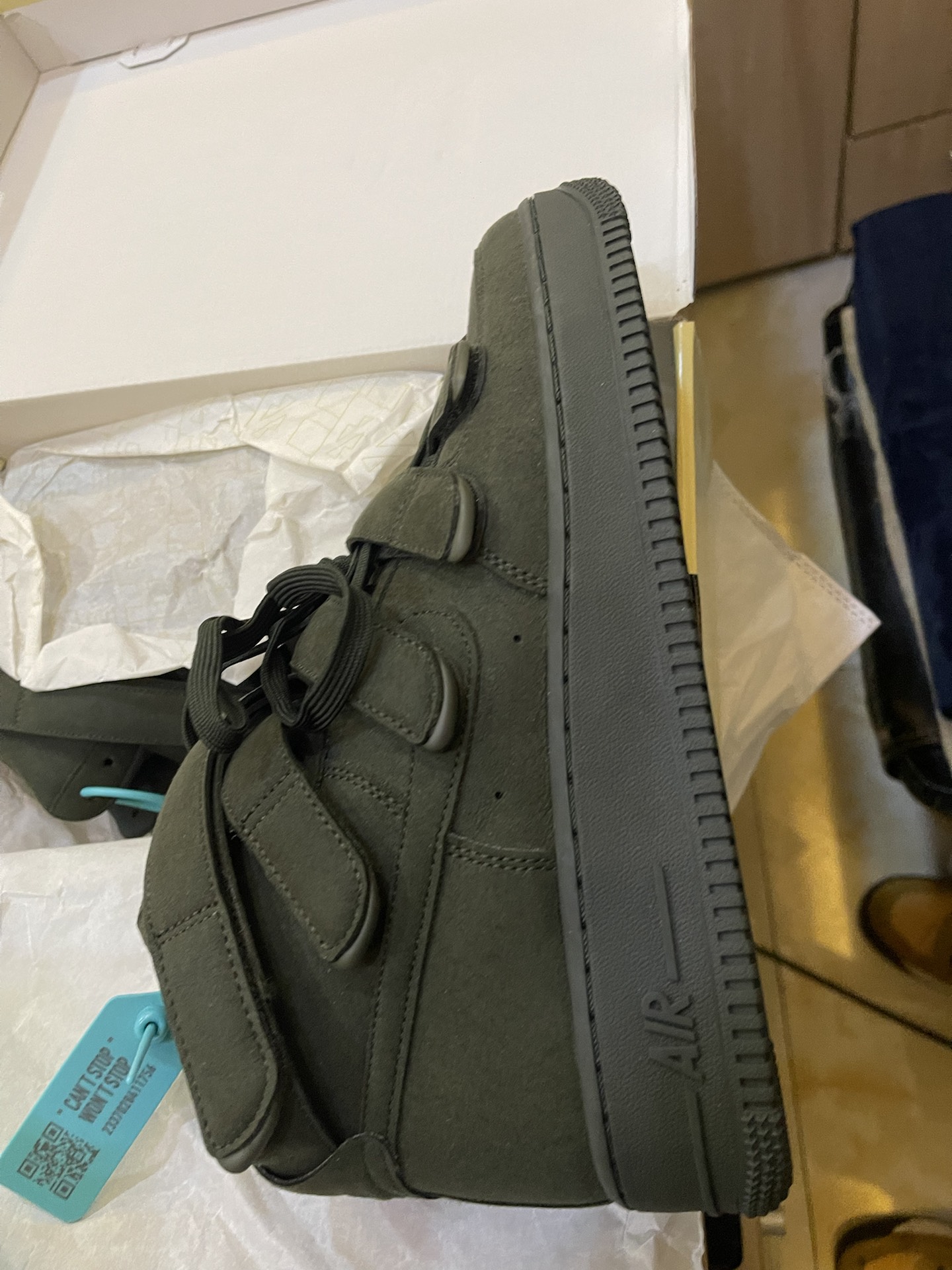 custom review-Billie Eilish x Nike Air FORCE 1 '07 SP 'Секвойя' Высокие Кроссовки для скейтбординга Унисекс Яшма