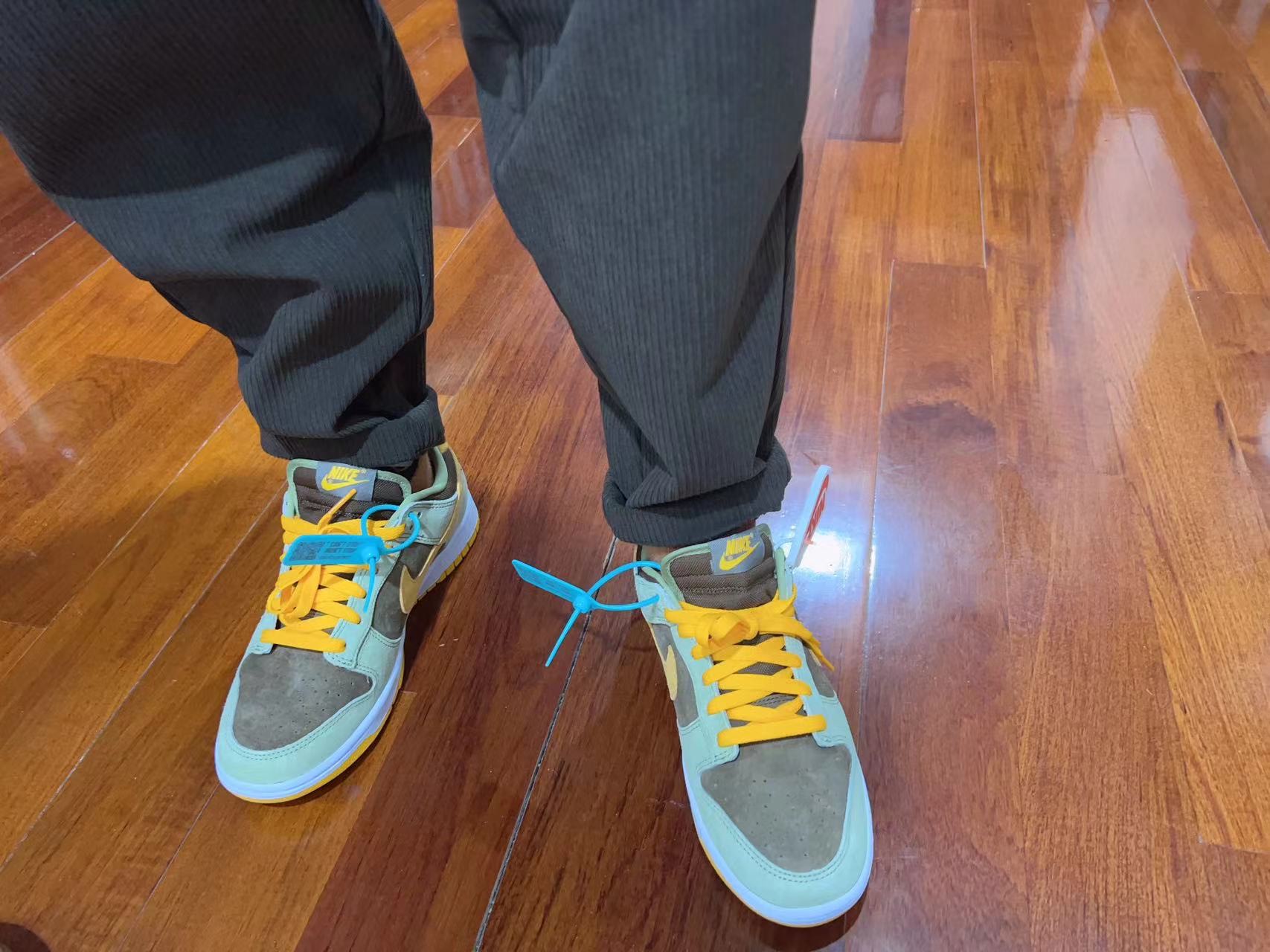 custom review-Nike Dunk Low Топ Скейтборд Кроссовки Унисекс Зеленый Оранжевый Коричневый