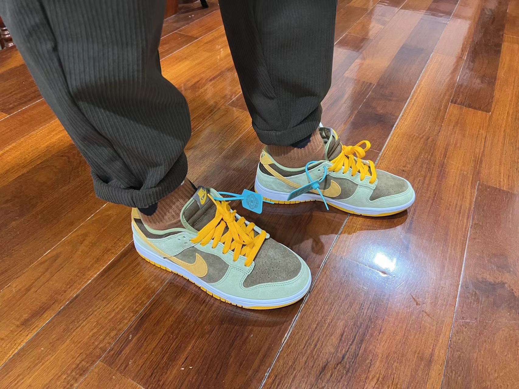 custom review-Nike Dunk Low Топ Скейтборд Кроссовки Унисекс Зеленый Оранжевый Коричневый