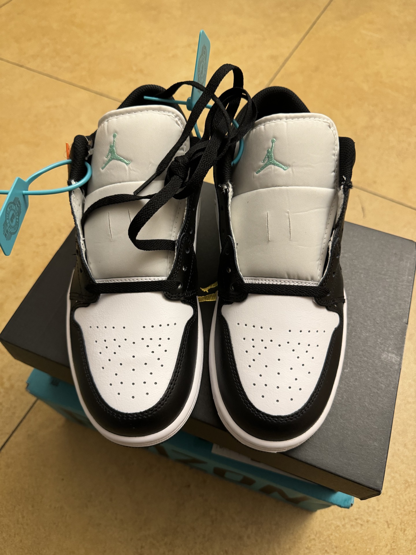 custom review-Jordan Air Jordan 1 LOW Устойчивый к истиранию Низкий Топ Винтажные баскетбольные кроссовки Мужской Белый Зеленый