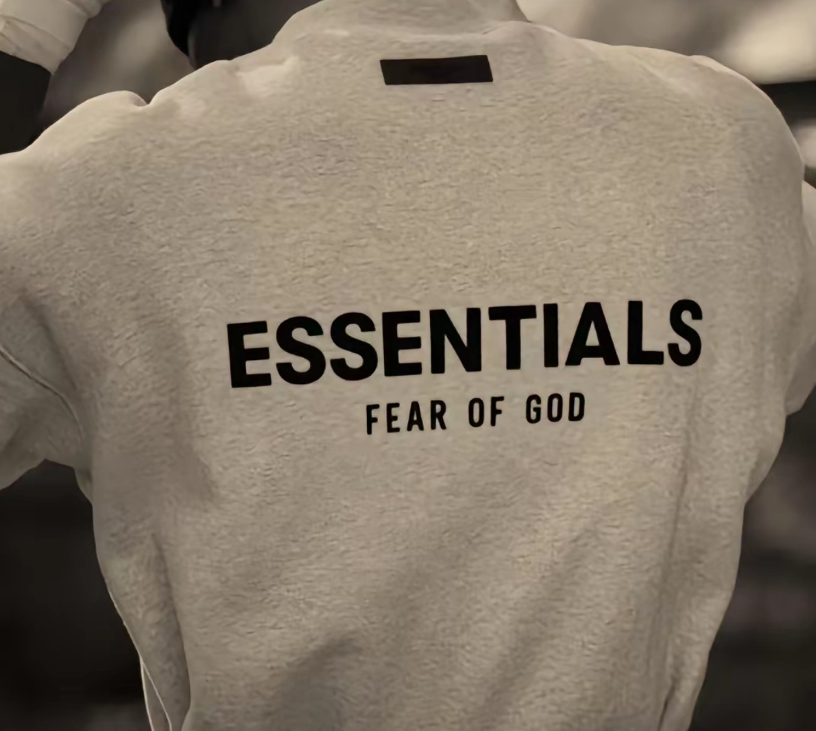 custom review-Fear Of God Essentials FW24 Holiday Core Collection Свитшот Мужской Light Mist Gray