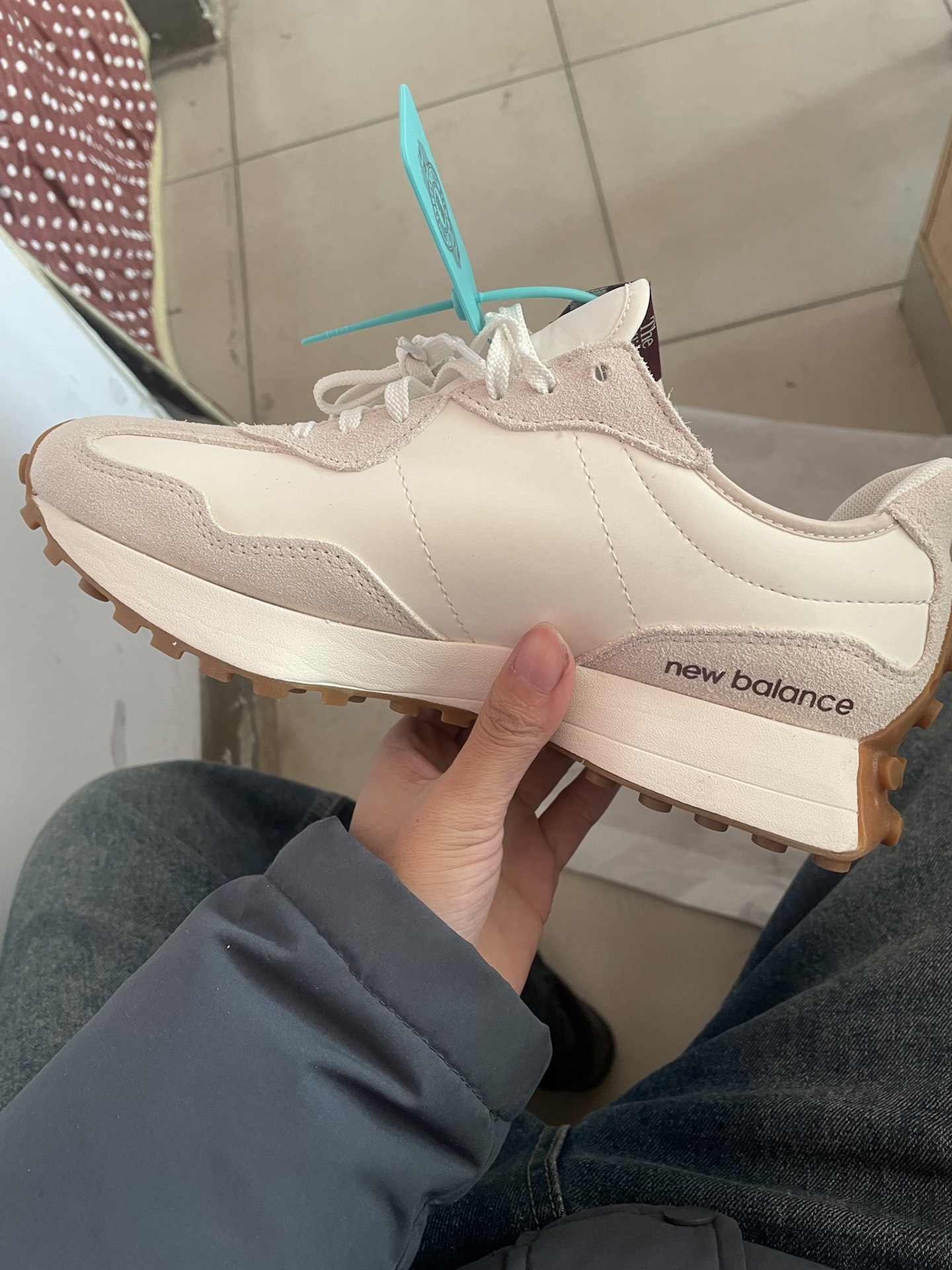 custom review-New Balance 327 'White Dark Red' Women's