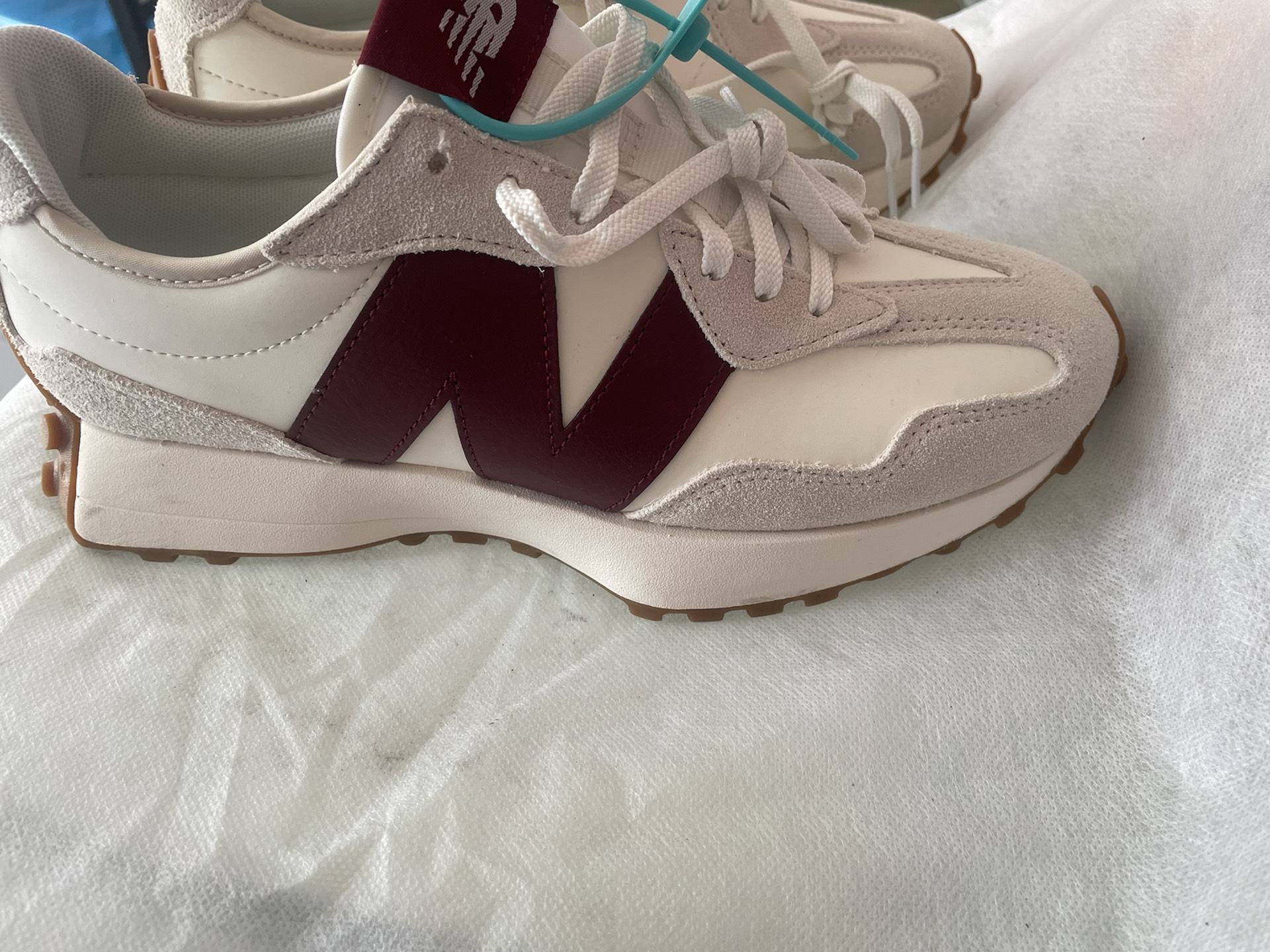 custom review-New Balance 327 'White Dark Red' Women's