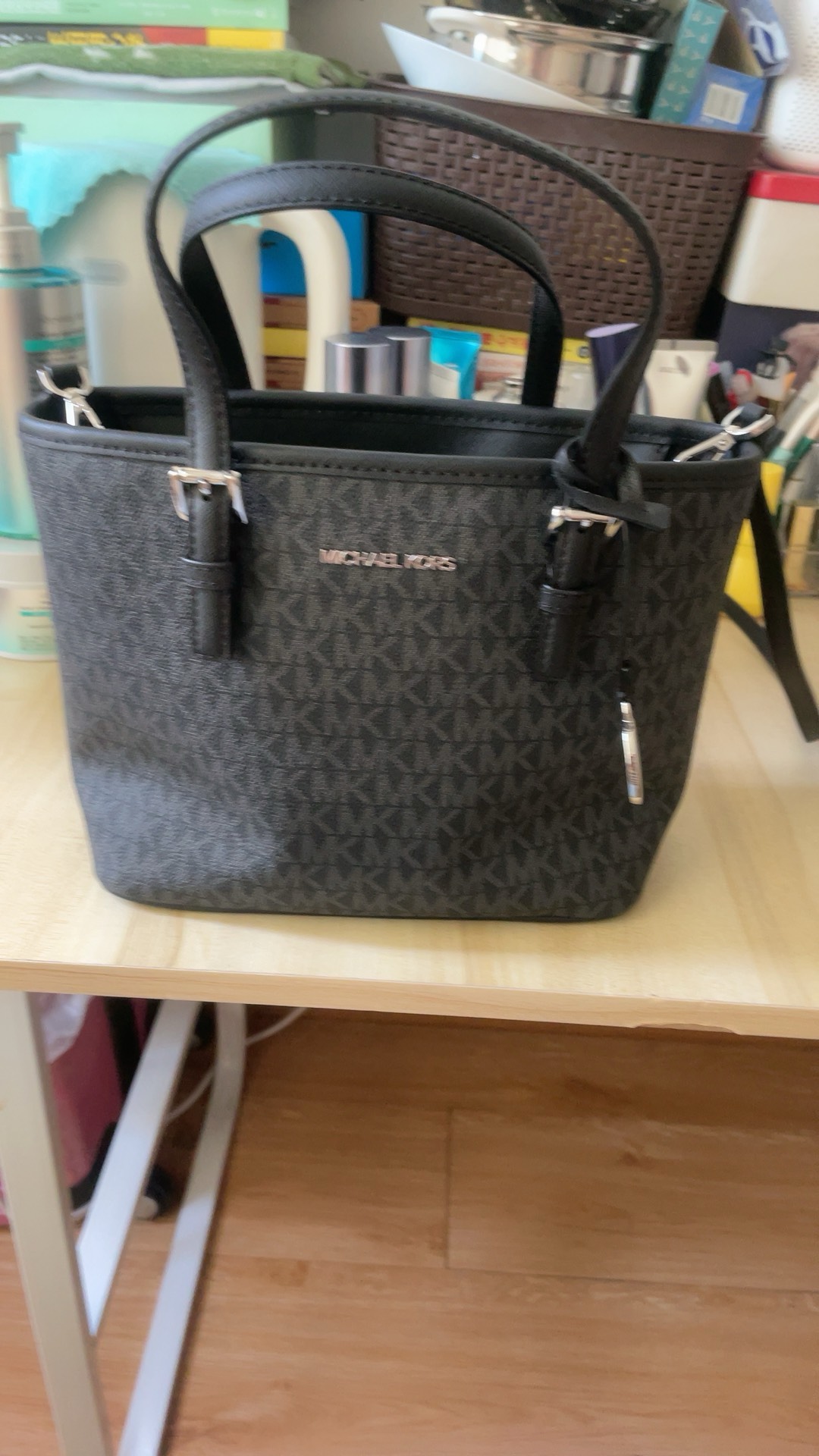 custom review-MICHAEL KORS Jet Set PVC Тоут Сумка Сумка для покупок Сумка Сумка через плечо Сумка через плечо Мини Женская Черная