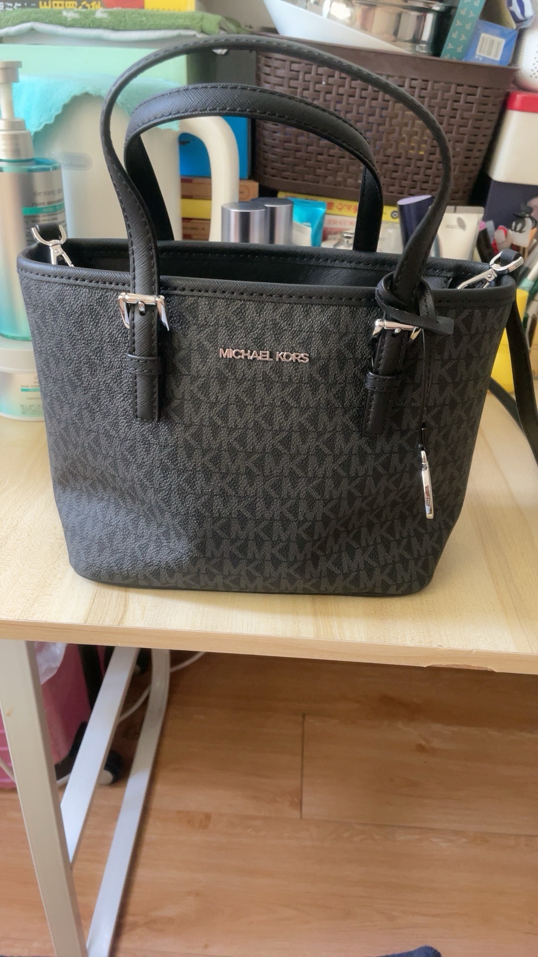 custom review-MICHAEL KORS Jet Set PVC Тоут Сумка Сумка для покупок Сумка Сумка через плечо Сумка через плечо Мини Женская Черная