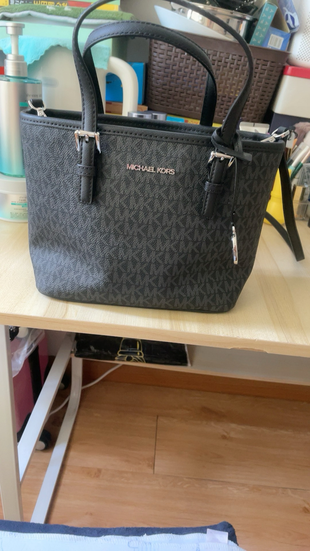 custom review-MICHAEL KORS Jet Set PVC Тоут Сумка Сумка для покупок Сумка Сумка через плечо Сумка через плечо Мини Женская Черная