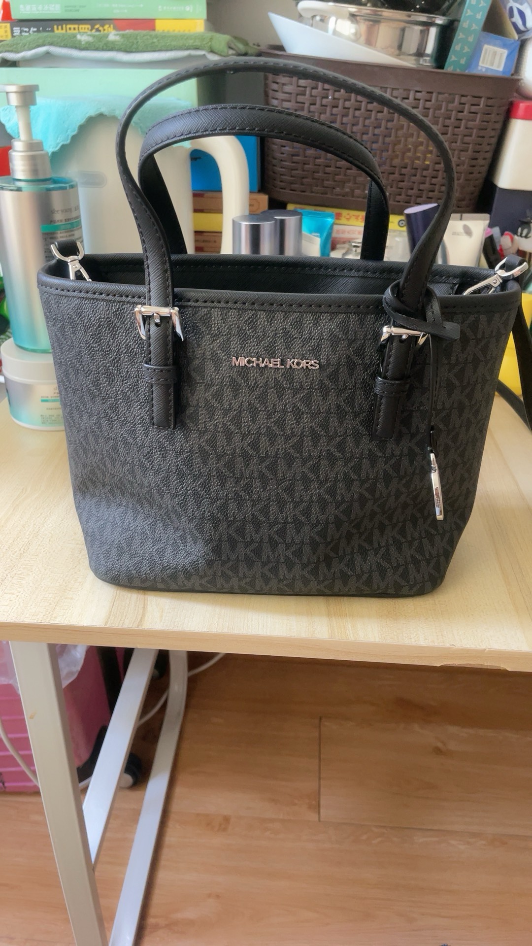 custom review-MICHAEL KORS Jet Set PVC Тоут Сумка Сумка для покупок Сумка Сумка через плечо Сумка через плечо Мини Женская Черная