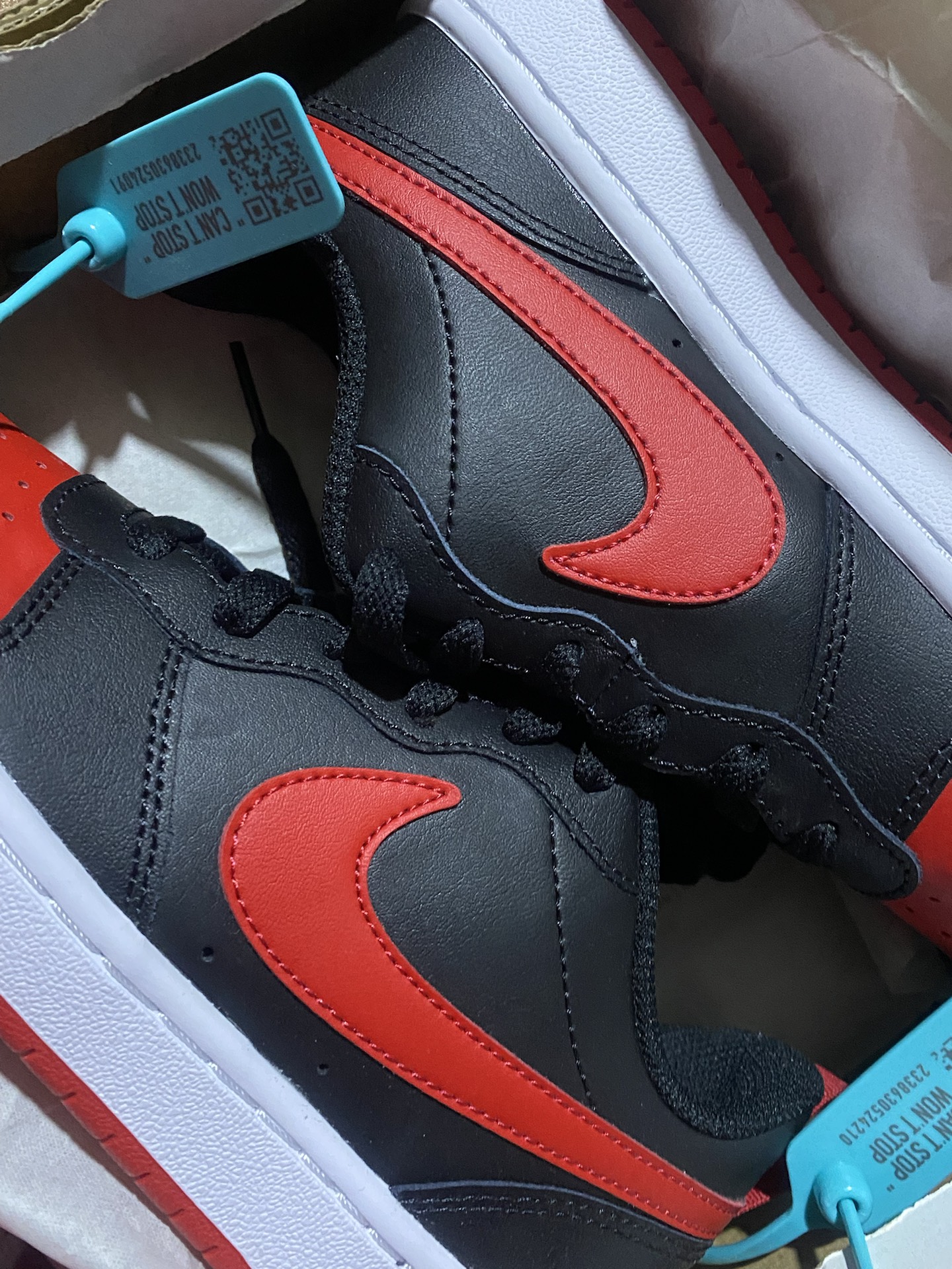 custom review-Nike Court Borough Low 2 Black University Red GS