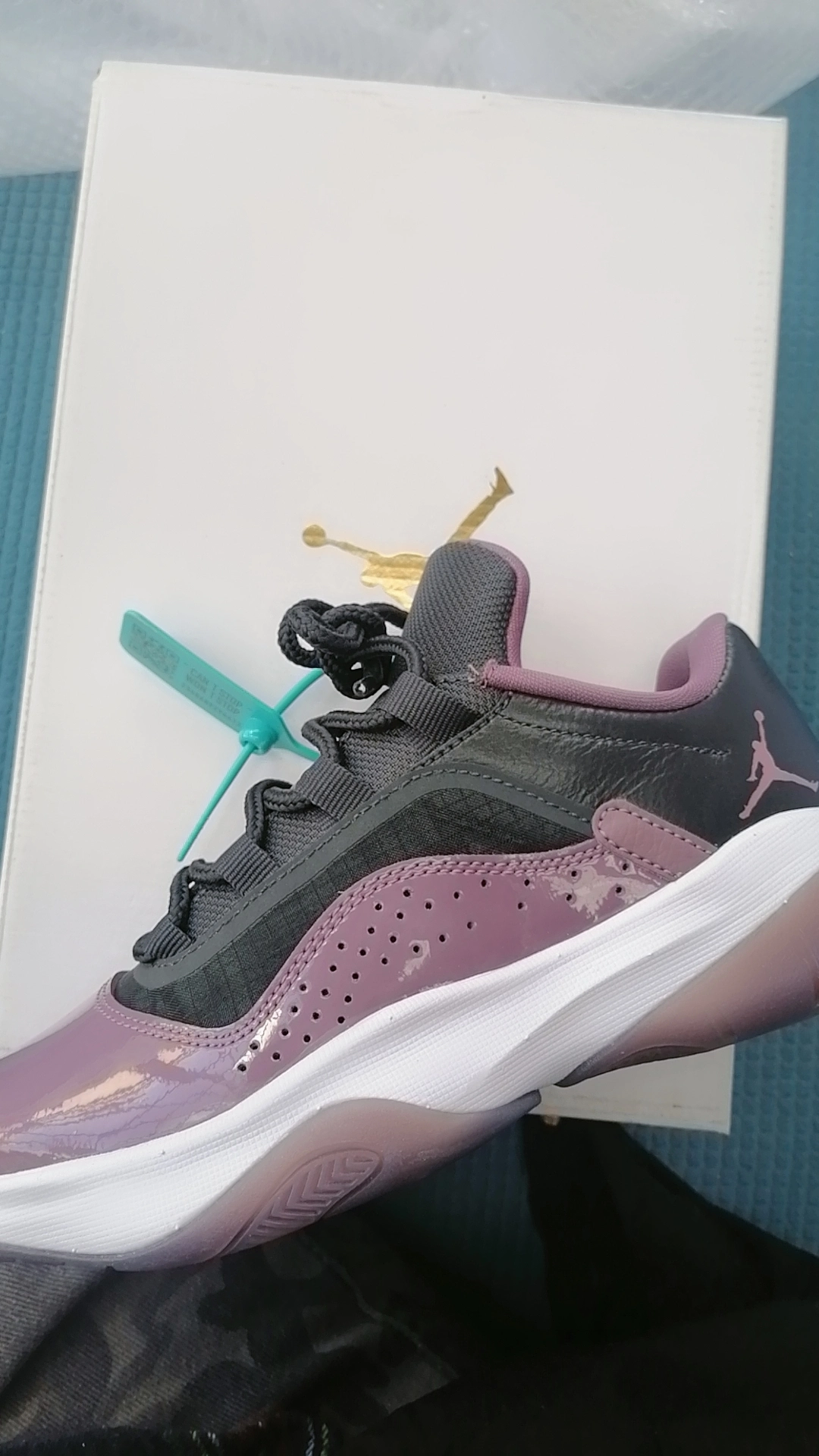 custom review-Jordan Air Jordan 11 Low Топ Винтажные Баскетбольные Кроссовки Женские Черный Фиолетовый