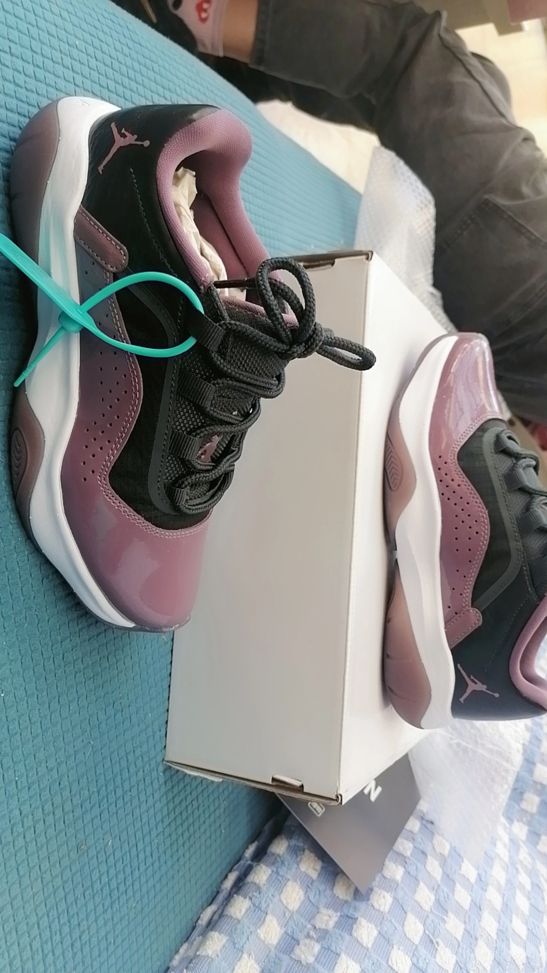 custom review-Jordan Air Jordan 11 Low Топ Винтажные Баскетбольные Кроссовки Женские Черный Фиолетовый