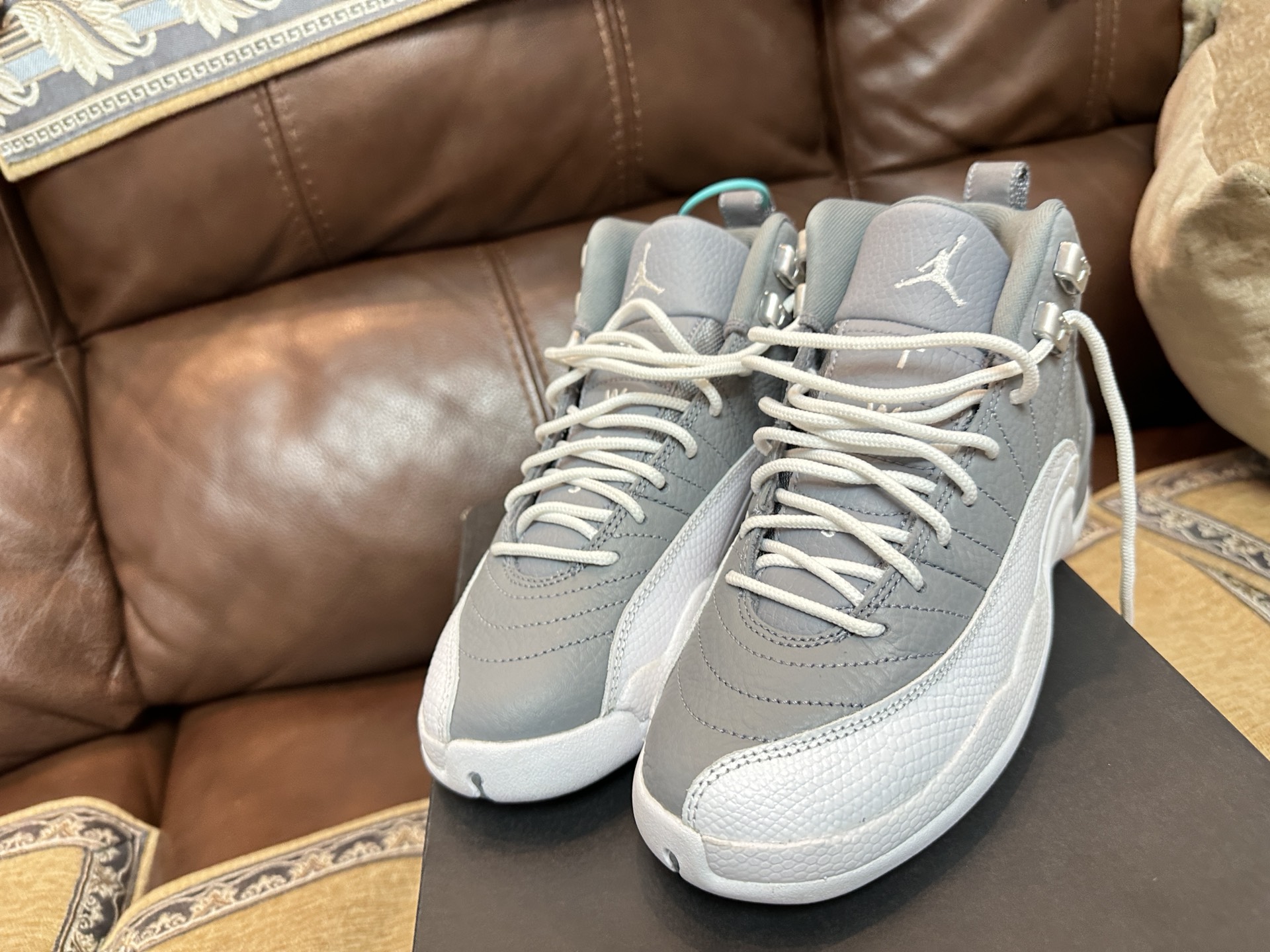 custom review-Jordan Air Джордан 12 Ретро Высокие Детские Баскетбольные Кроссовки Синие Белые