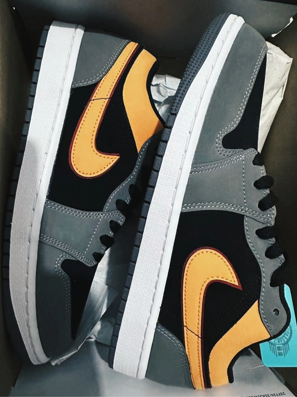 custom review-Jordan Air Jordan 1 Low Топ Винтажные Баскетбольные Кроссовки Мужские Серый Черный