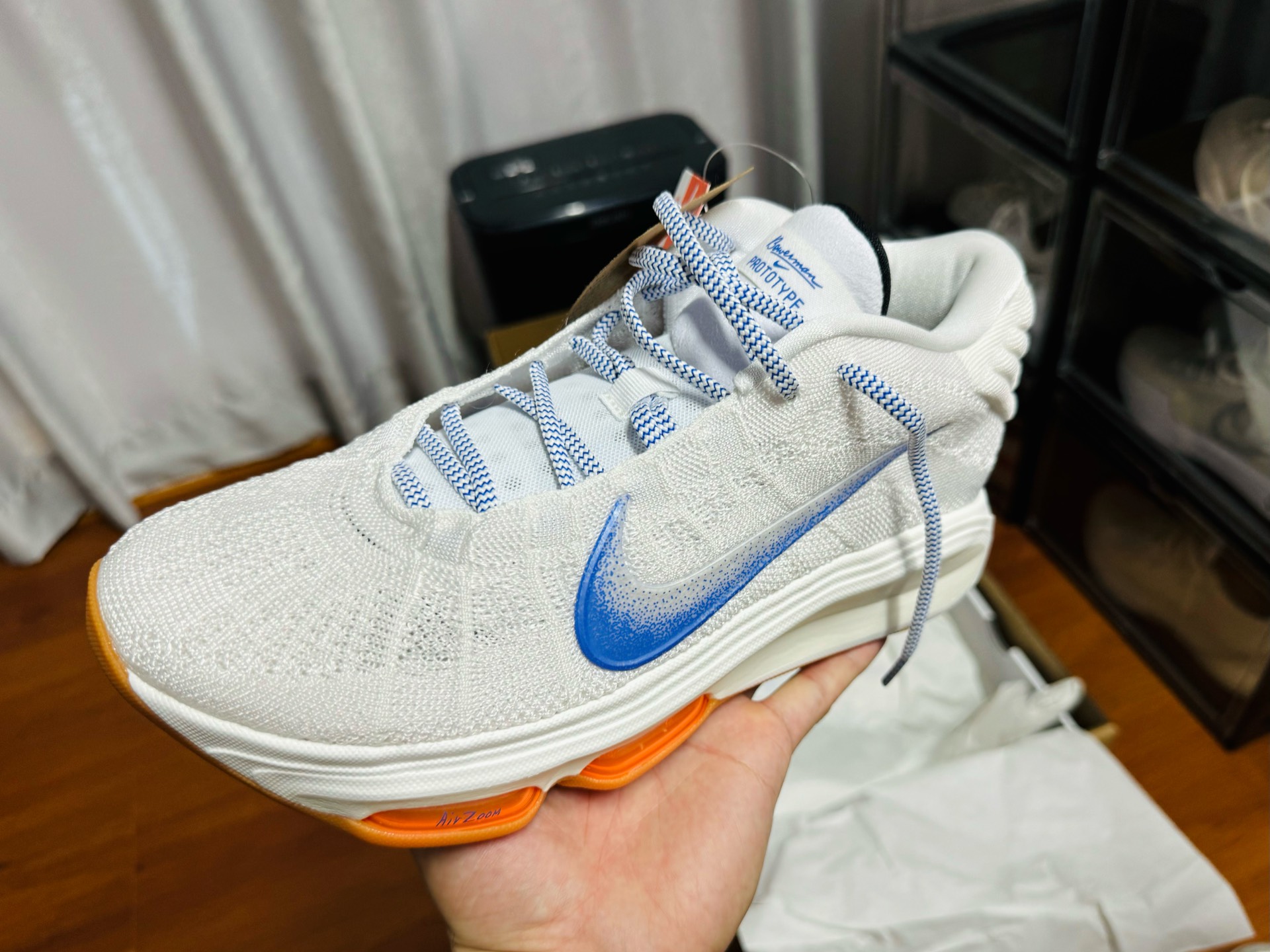 custom review-Nike Air Zoom GT Hustle 3 MID Топ Баскетбольные кроссовки Унисекс Белый Синий
