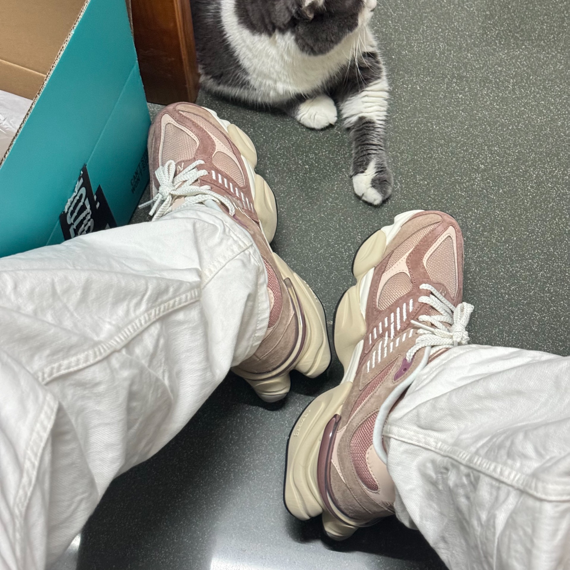 custom review-New Balance NB 9060 Дышащие Низкие Кроссовки для Бега Унисекс Серый Розовый