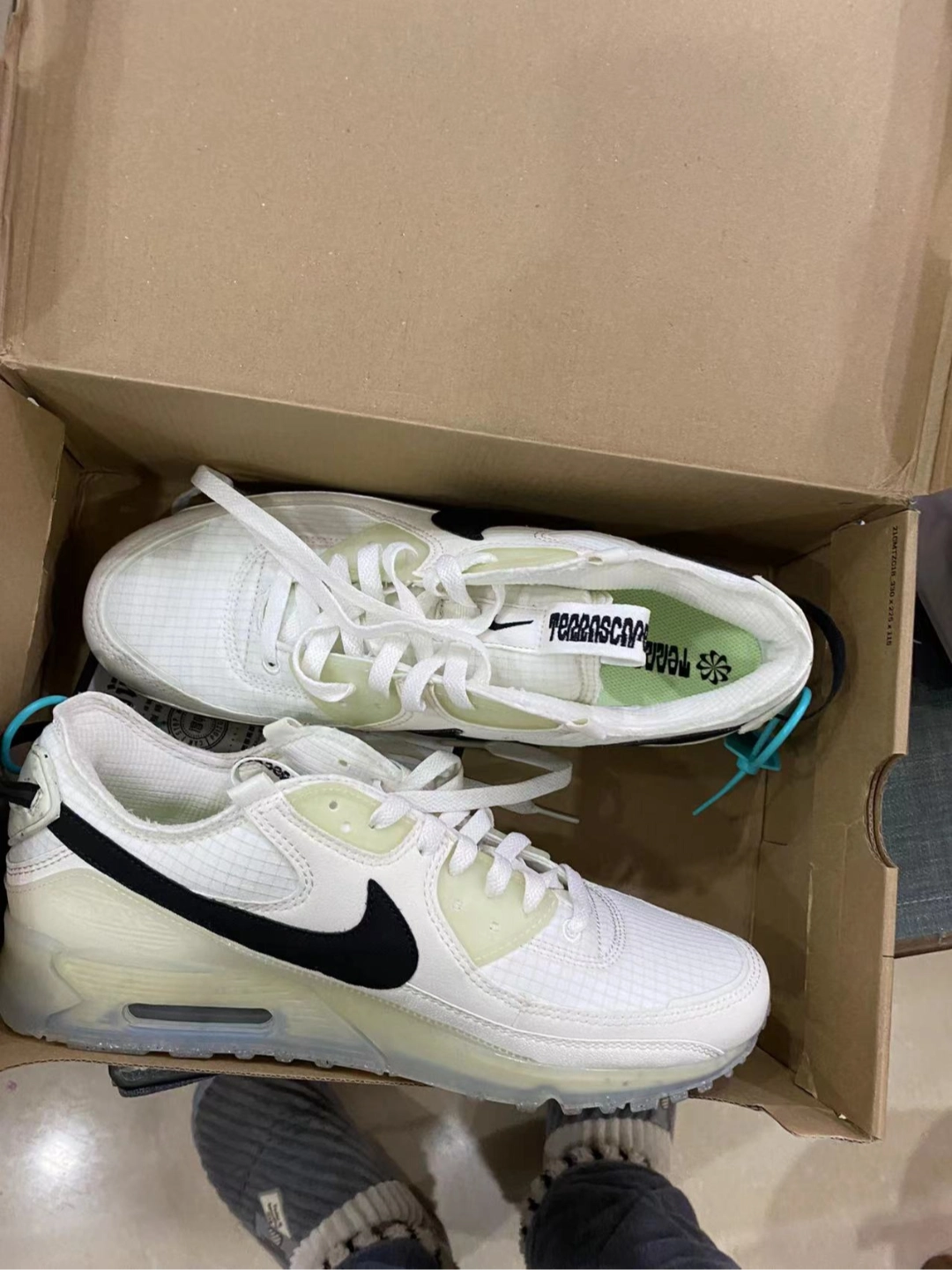 custom review-Nike Air Max 90 Устойчивый к истиранию Низкий Топ Повседневные Беговые кроссовки Унисекс Экрю Переработанный материал