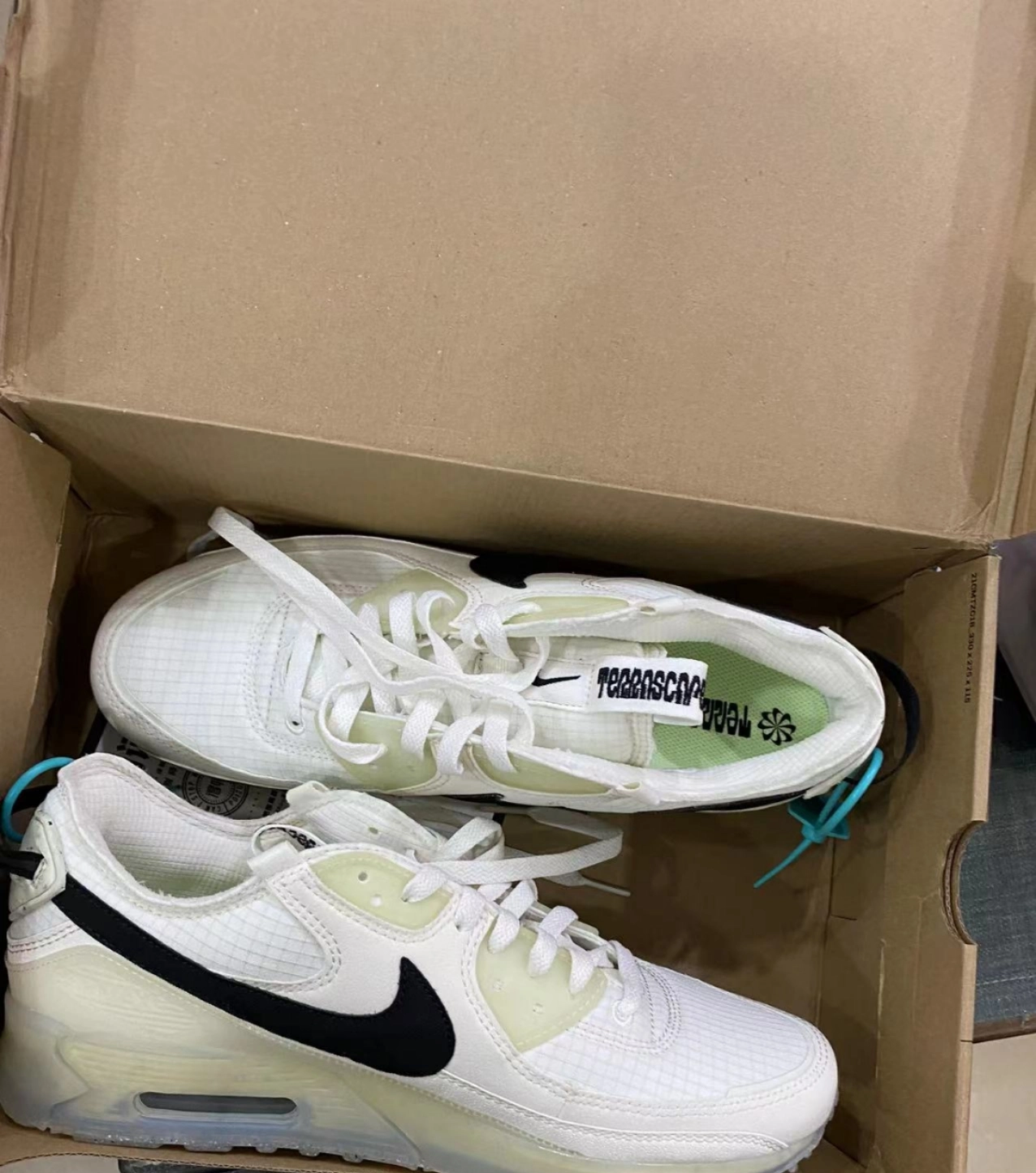 custom review-Nike Air Max 90 Устойчивый к истиранию Низкий Топ Повседневные Беговые кроссовки Унисекс Экрю Переработанный материал