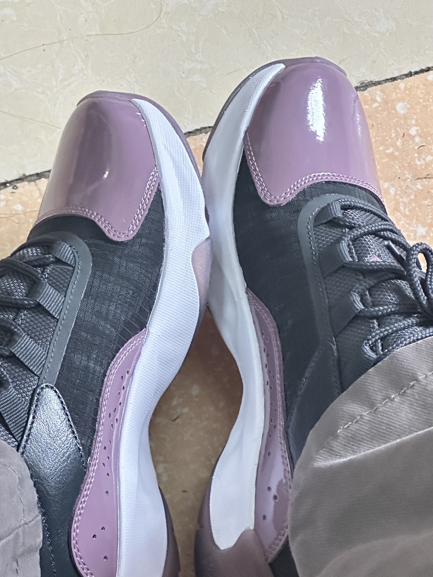 custom review-Jordan Air Jordan 11 Low Топ Винтажные Баскетбольные Кроссовки Женские Черный Фиолетовый