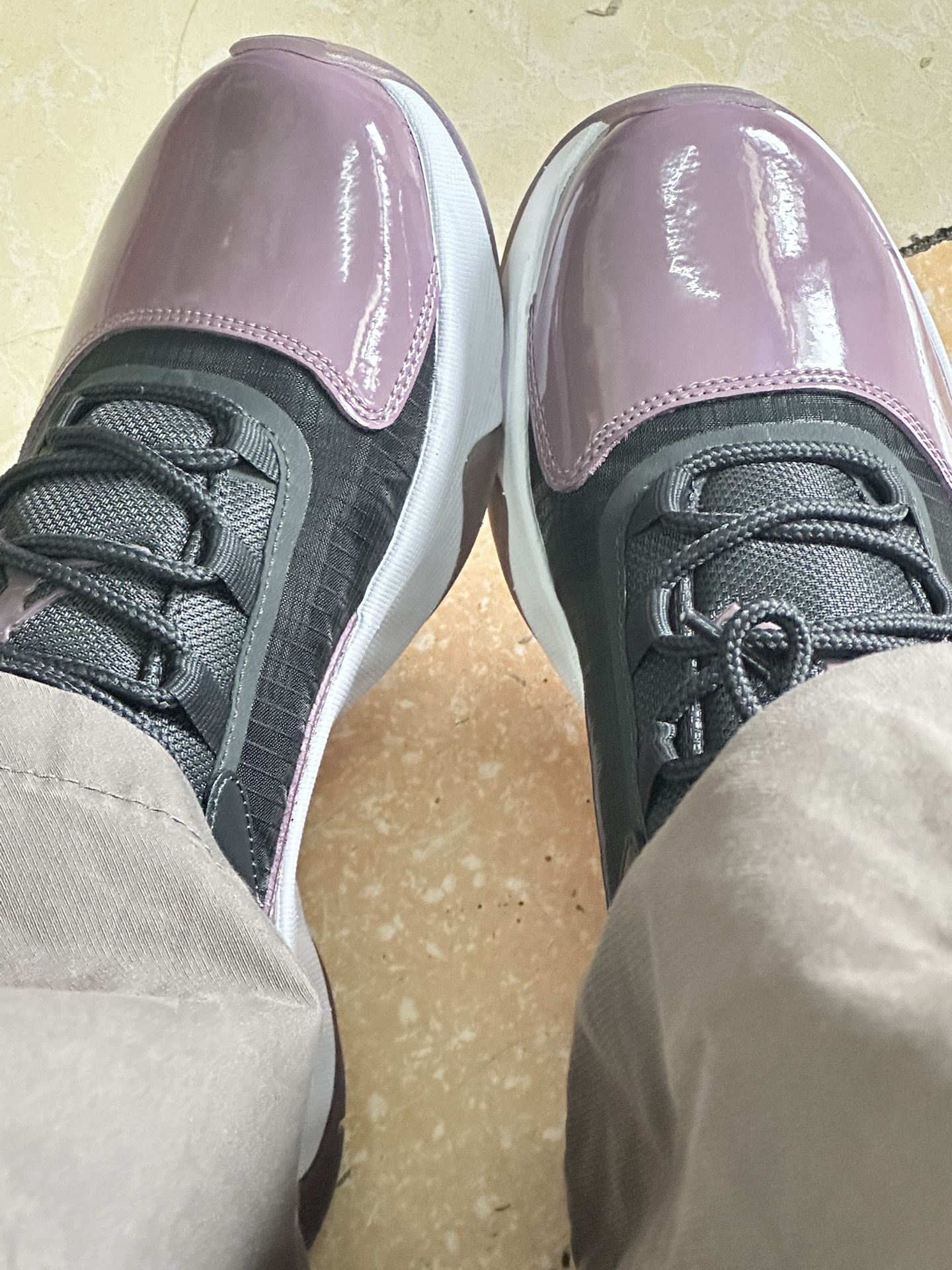 custom review-Jordan Air Jordan 11 Low Топ Винтажные Баскетбольные Кроссовки Женские Черный Фиолетовый