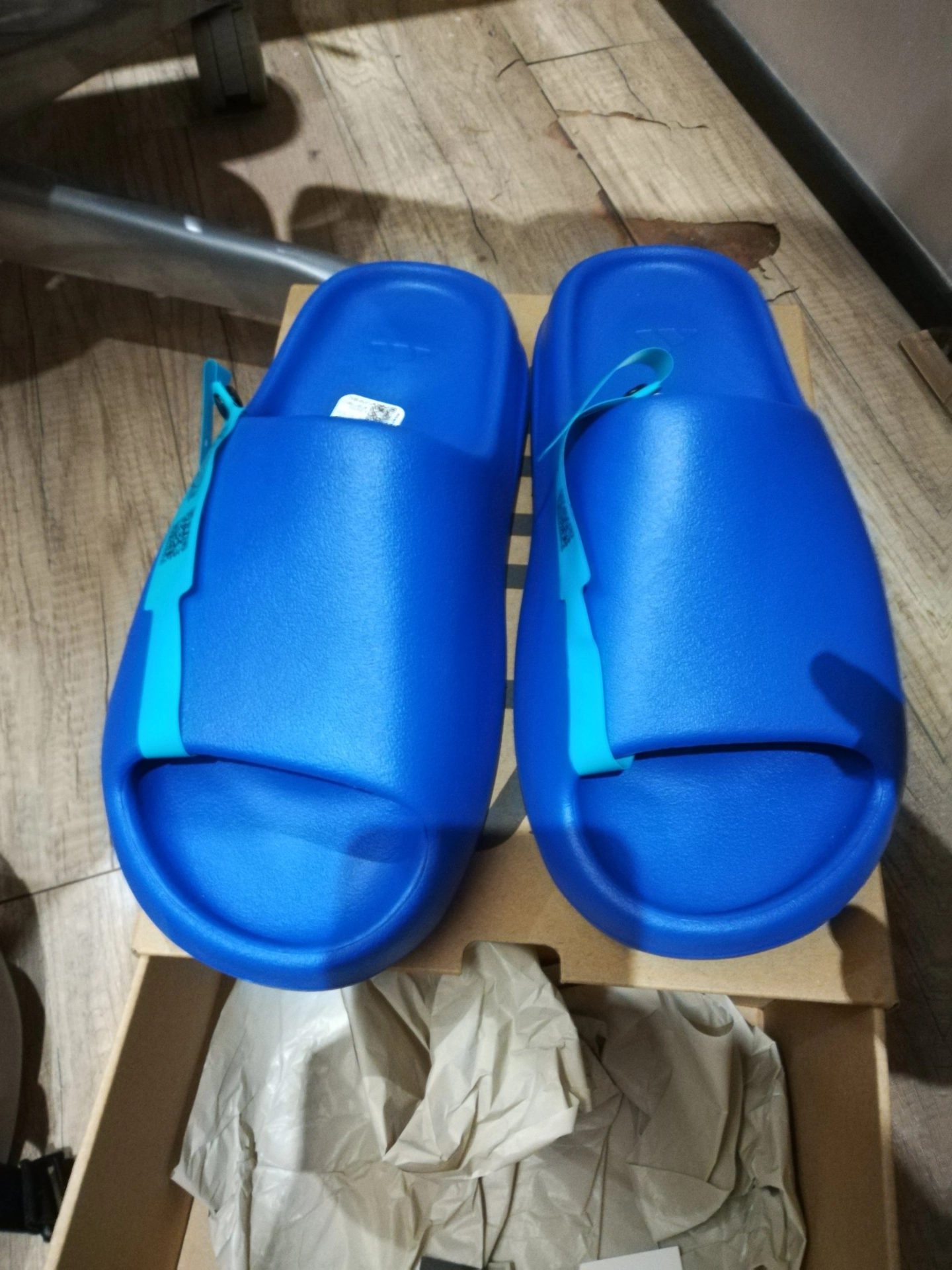 custom review-Adidas Originals Yeezy Slide ЭВА Антибактериальные Слипоны Унисекс Синий