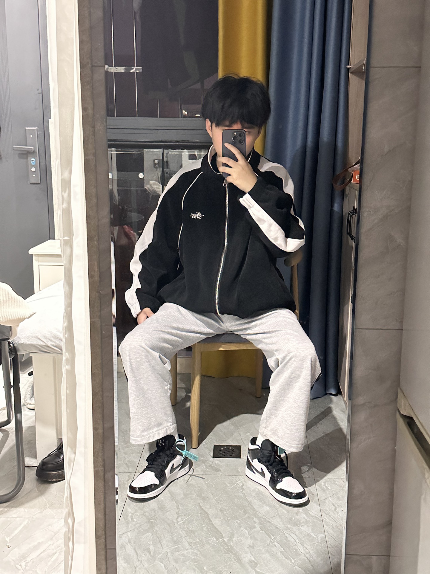 custom review-Jordan Air Jordan 1 MID SE Asw 'Черный и Белый' MID Топ Винтажные баскетбольные кроссовки Мужской Черный Белый