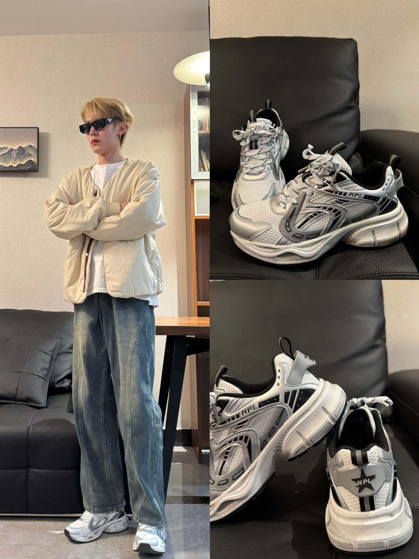 谁可以拒绝这样的银色的韩系老爹鞋呀