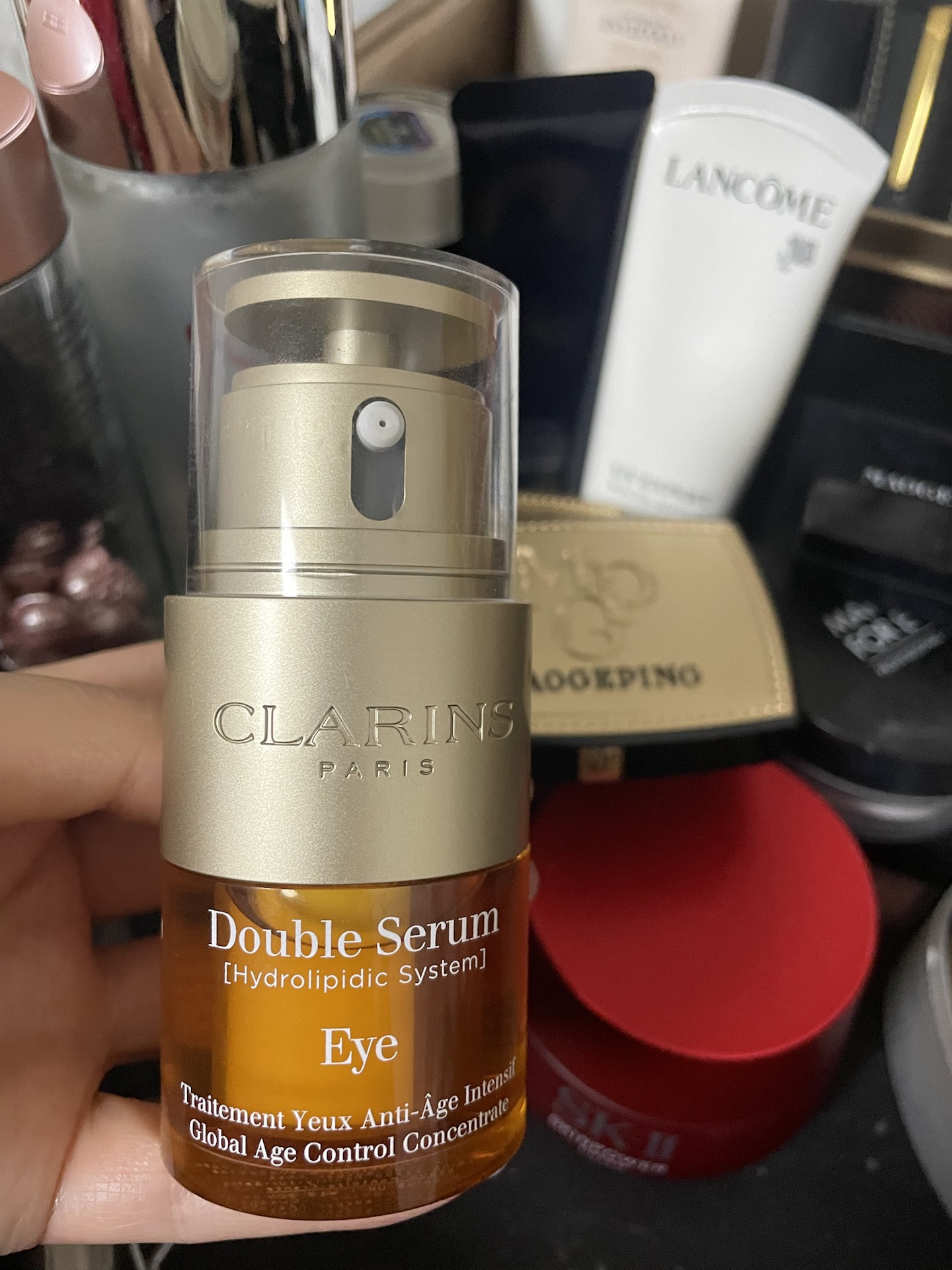 亮眼萃发光护肤套装 保湿 精华眼霜20ml 霜15ml 娇韵诗 经典黄金双萃