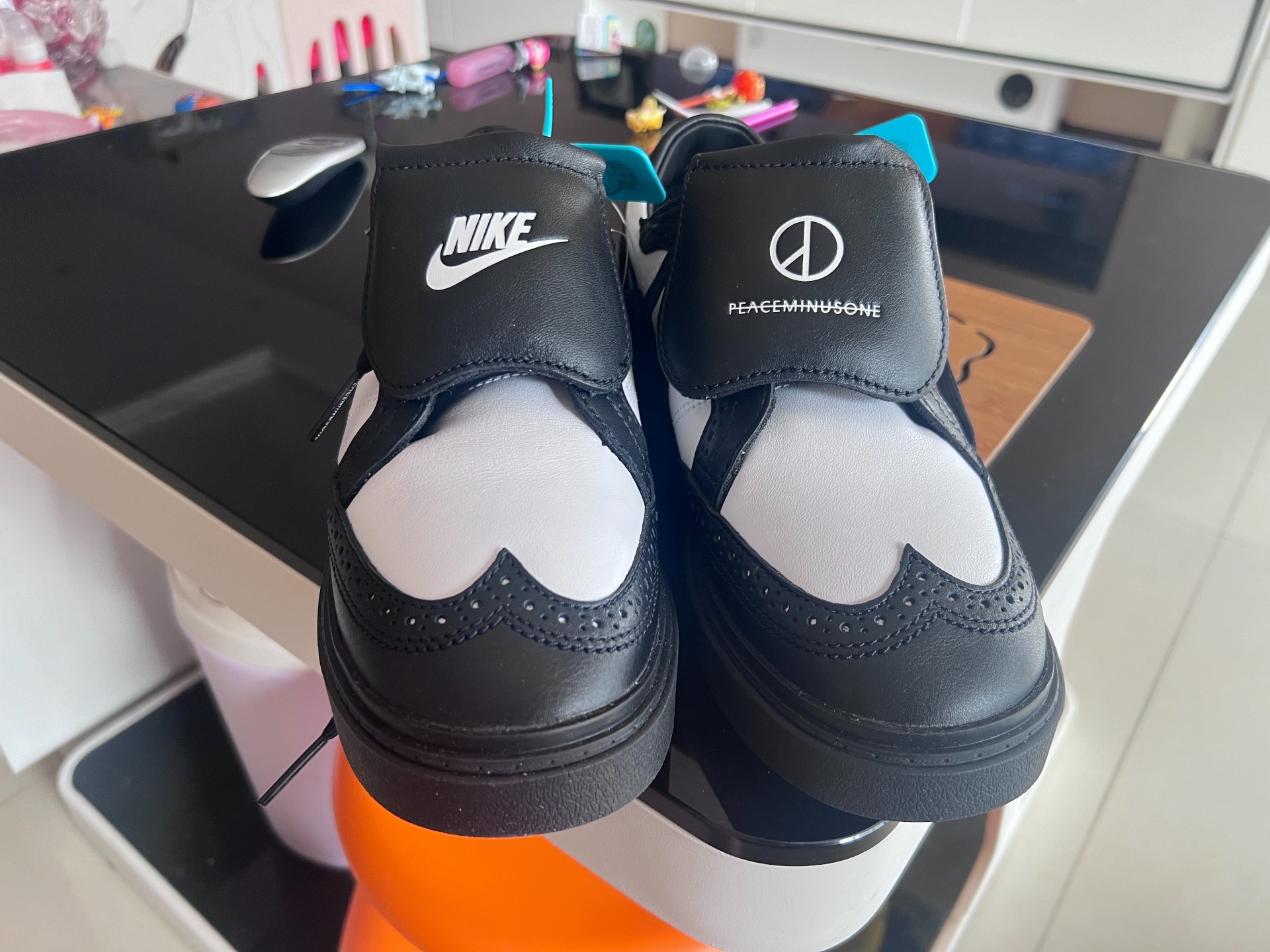 custom review-PEACEMINUSONE x Nike Kwondo Slip-resistant Abrasion-resistant Легкий Low Top Скейтборд Кроссовки Unisex Черный Белый
