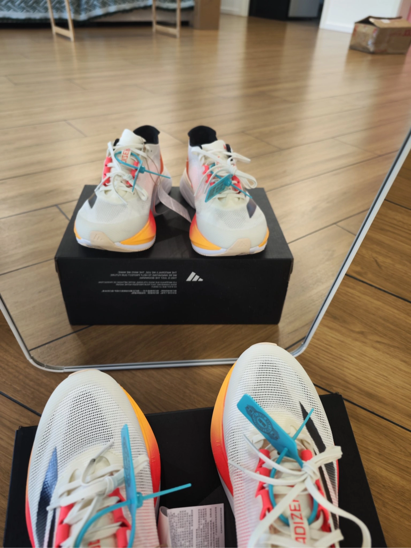 custom review-Adidas Adizero Boston 12 Беговые кроссовки Низкий топ Белый Мужской