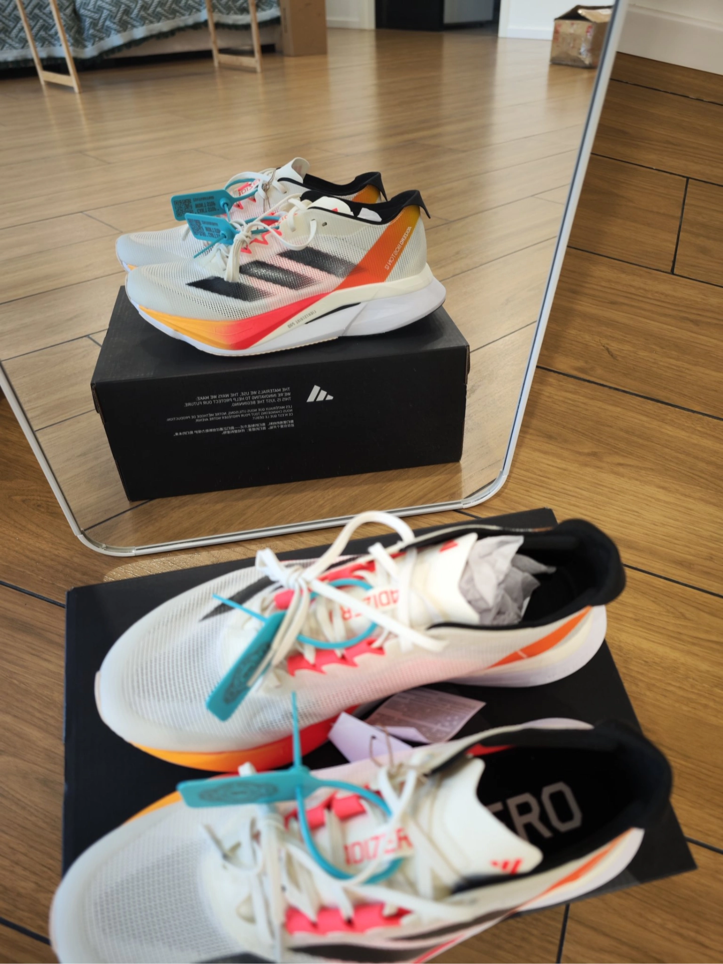 custom review-Adidas Adizero Boston 12 Беговые кроссовки Низкий топ Белый Мужской