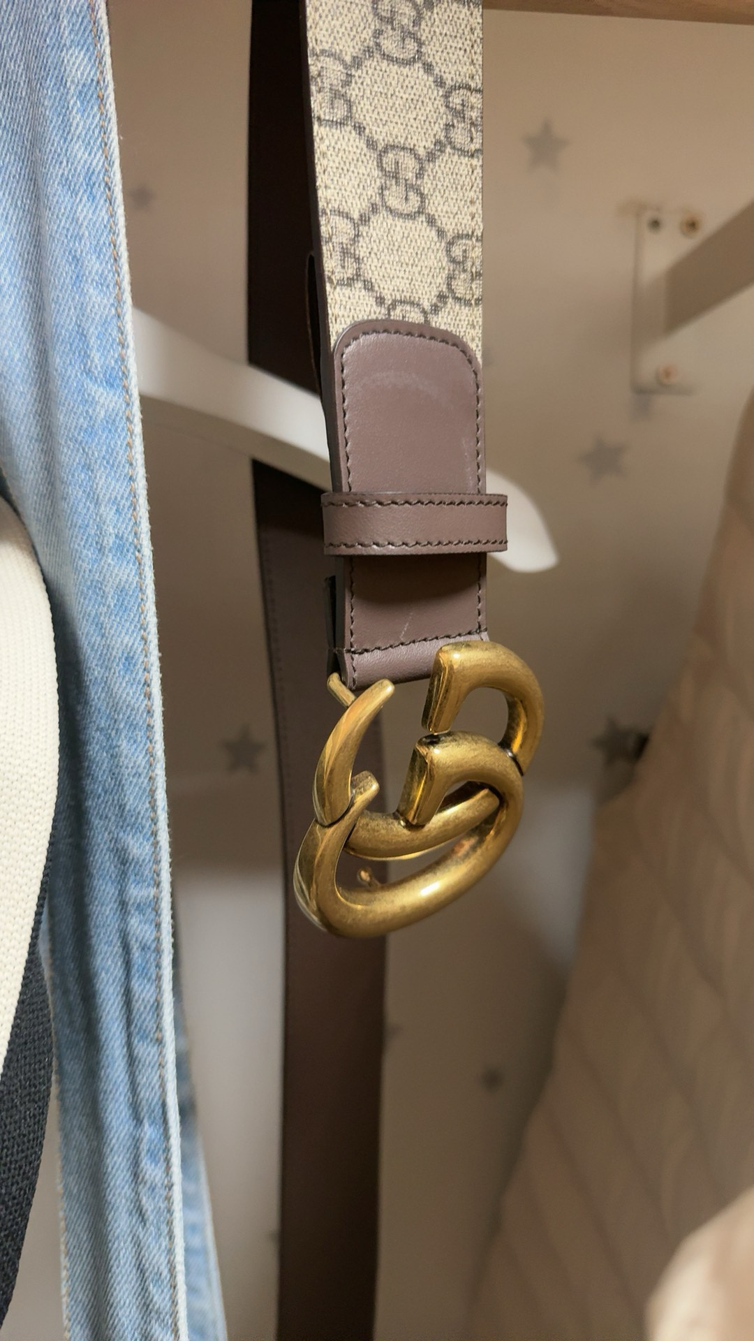 custom review-GUCCI GG Marmont Ремни из холщовой кожи Унисекс Бежевый Эбеновый Ширина корпуса 4 см